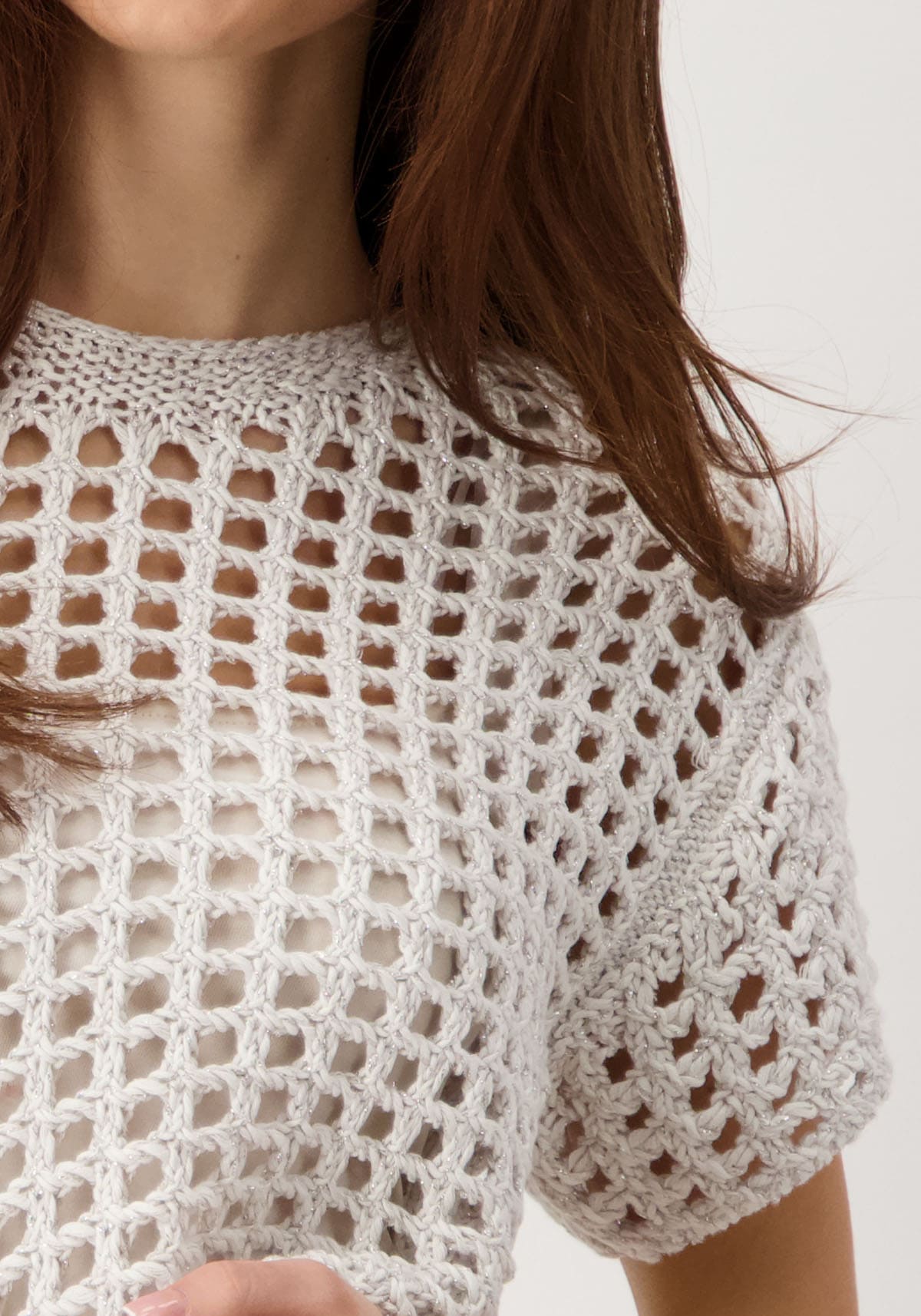 Monari Strickpullover »Pullover Ajour«, Mit Rundhalsausschnitt