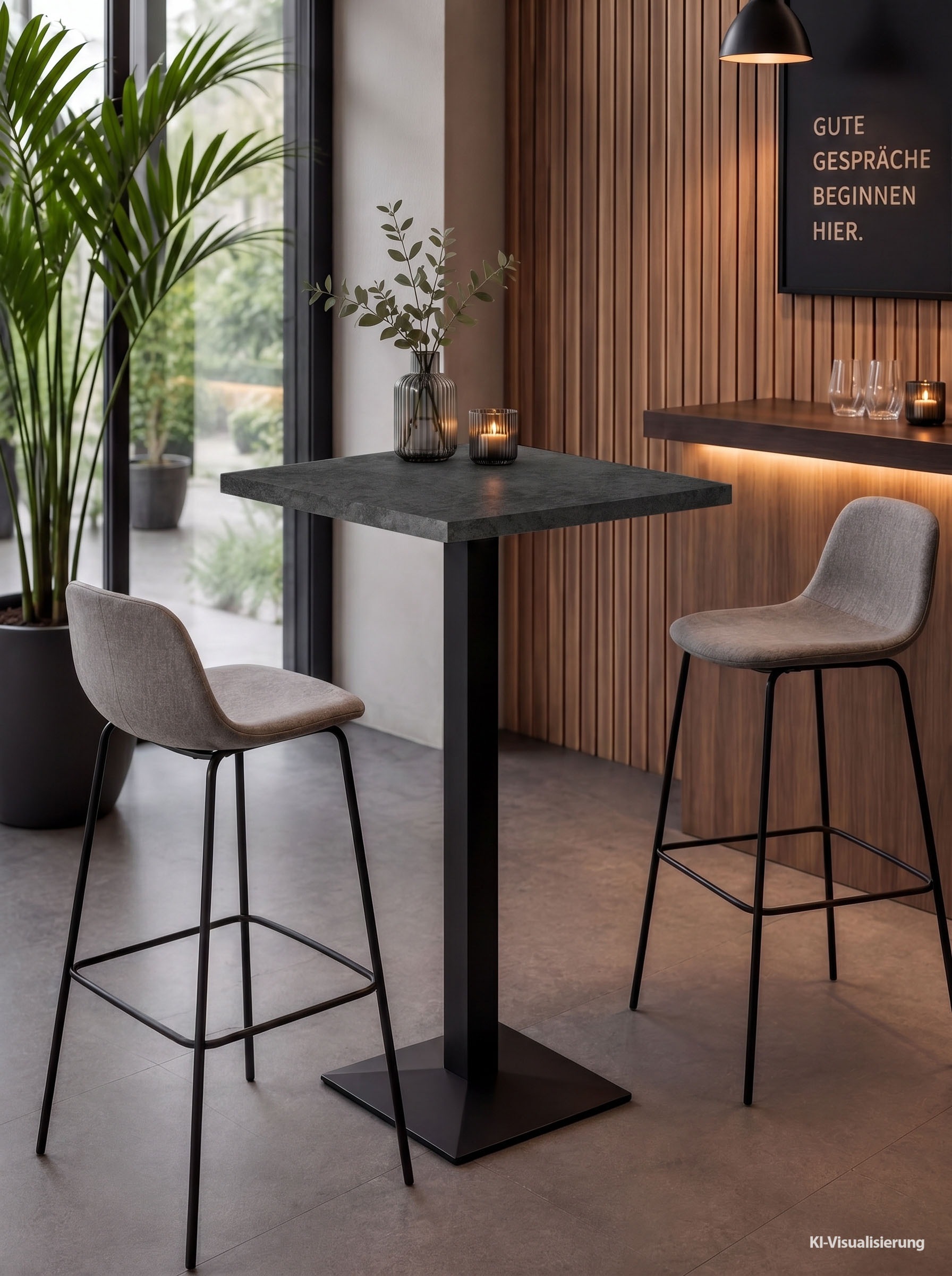 Mäusbacher "Big Bistro Metall" Quadrat-Säulengestell, eckige Platte BHT 70x105x70 cm
