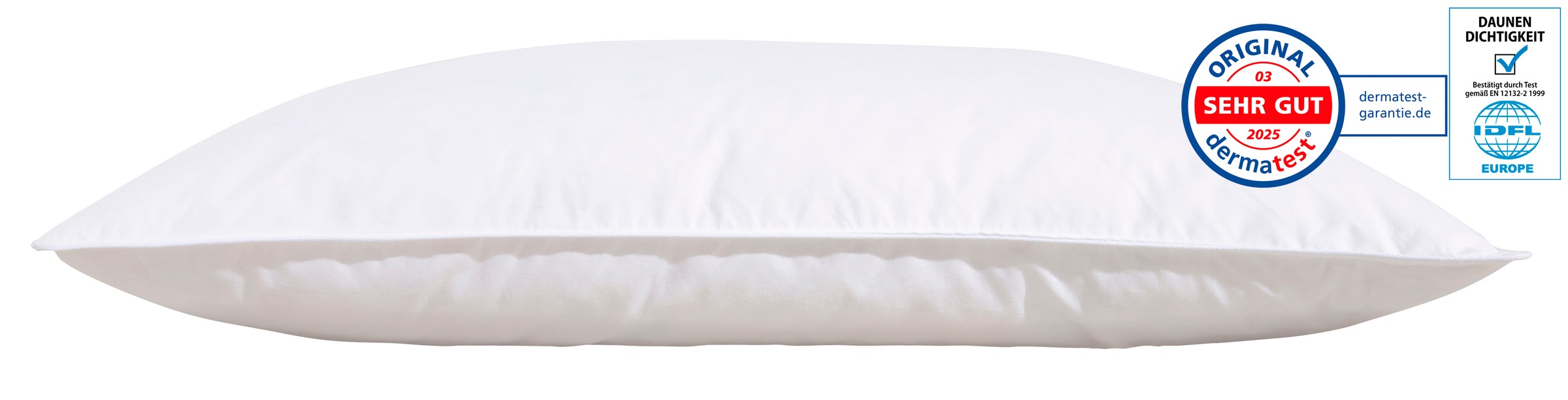 OTTO home Federkissen "RINA, Kopfkissen in 40x80 oder 80x80 cm" Füllung: 90Federn10Daunen Bezug: Baumwolle 1 Stk. tlg. Kissen, Made in Germany, Allergiker geeignet (Nomite)