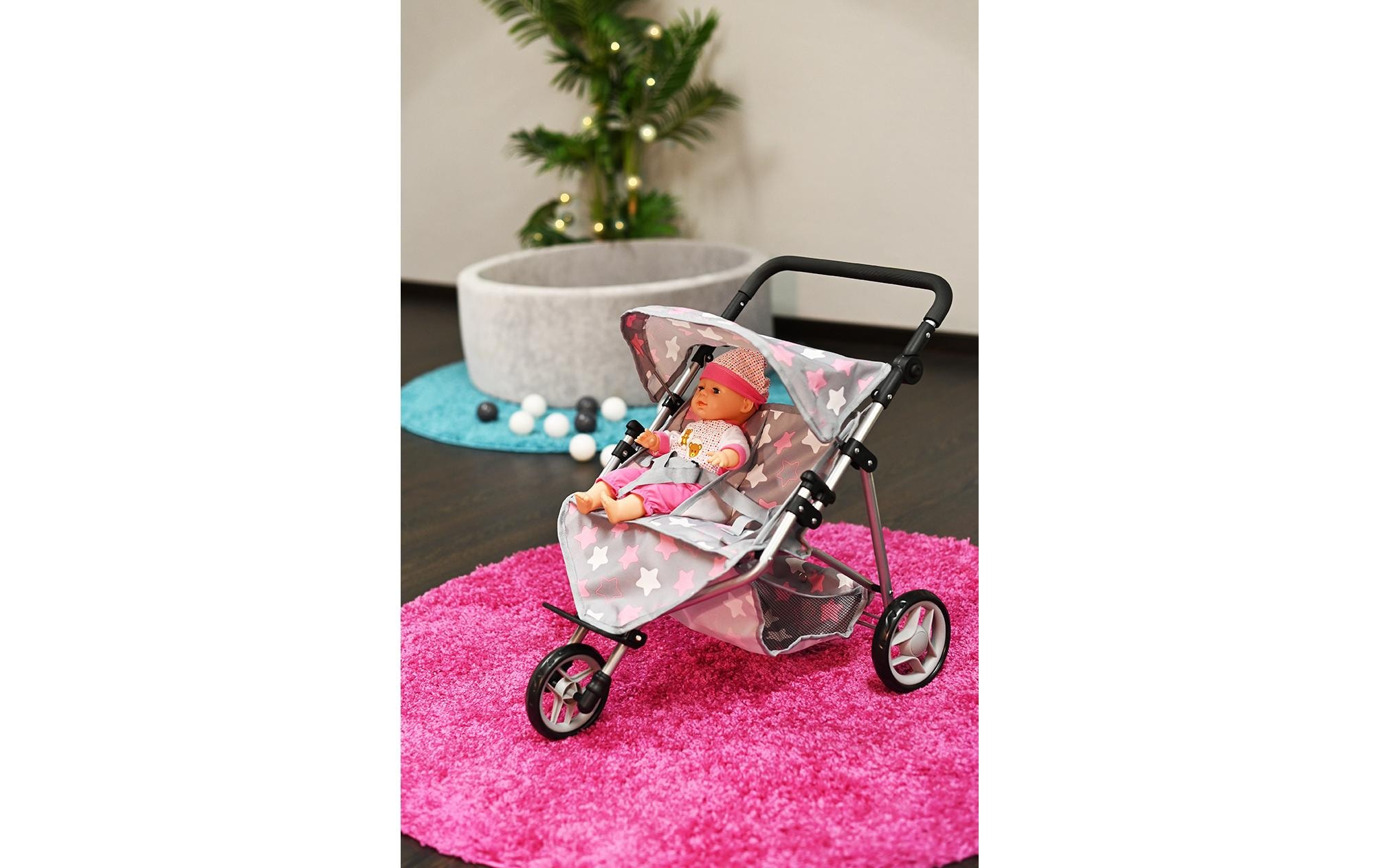 Knorrtoys® Puppen-Zwillingsbuggy »Star Grey«