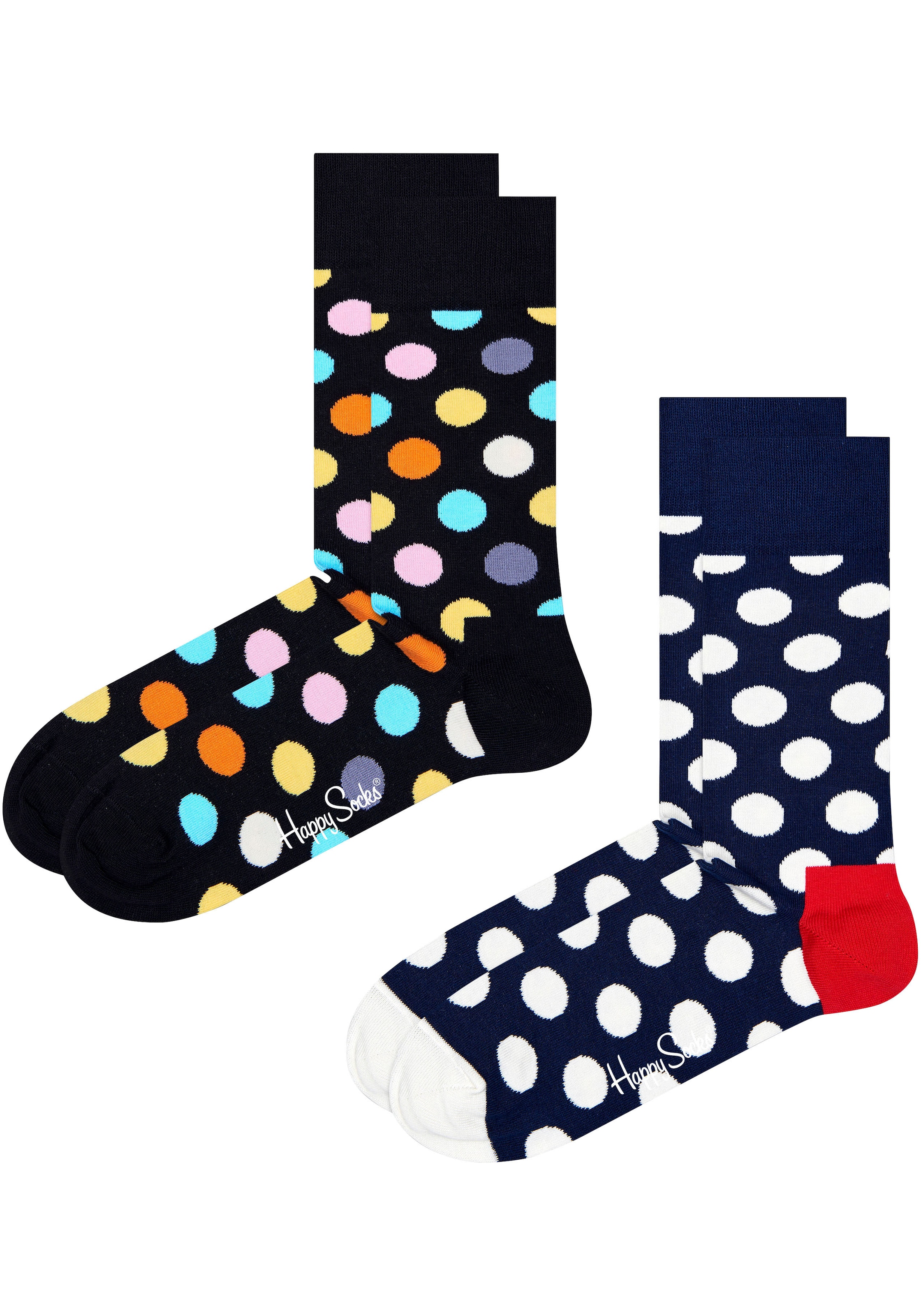 Happy Socks Socken »2-Pack Big Socks«, (Packung, mit kaufen Classic Allover 2 Dot Punkten Paar)