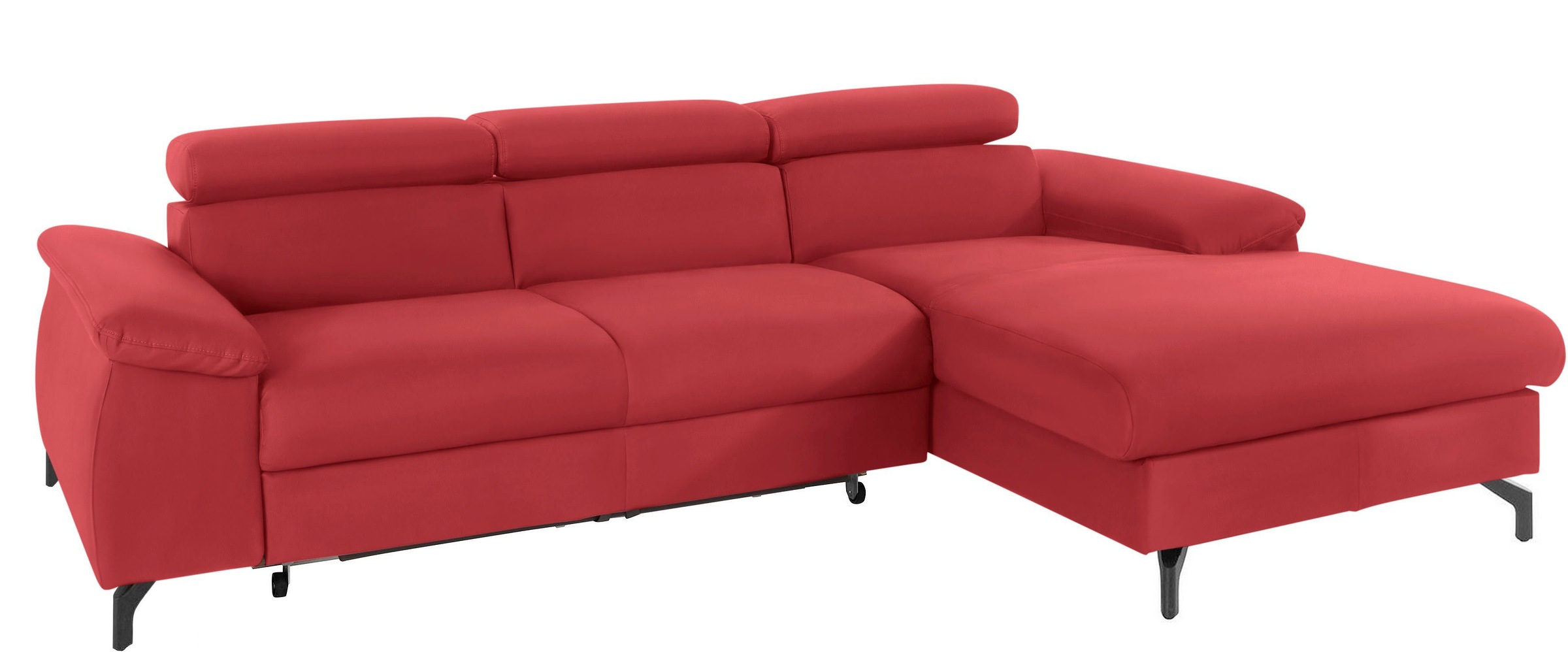 COTTA Polstergarnitur »Komaris L-Form«, (Set), Set bestehend aus: Ecksofa mit Kopfteilverstellung & Hocker