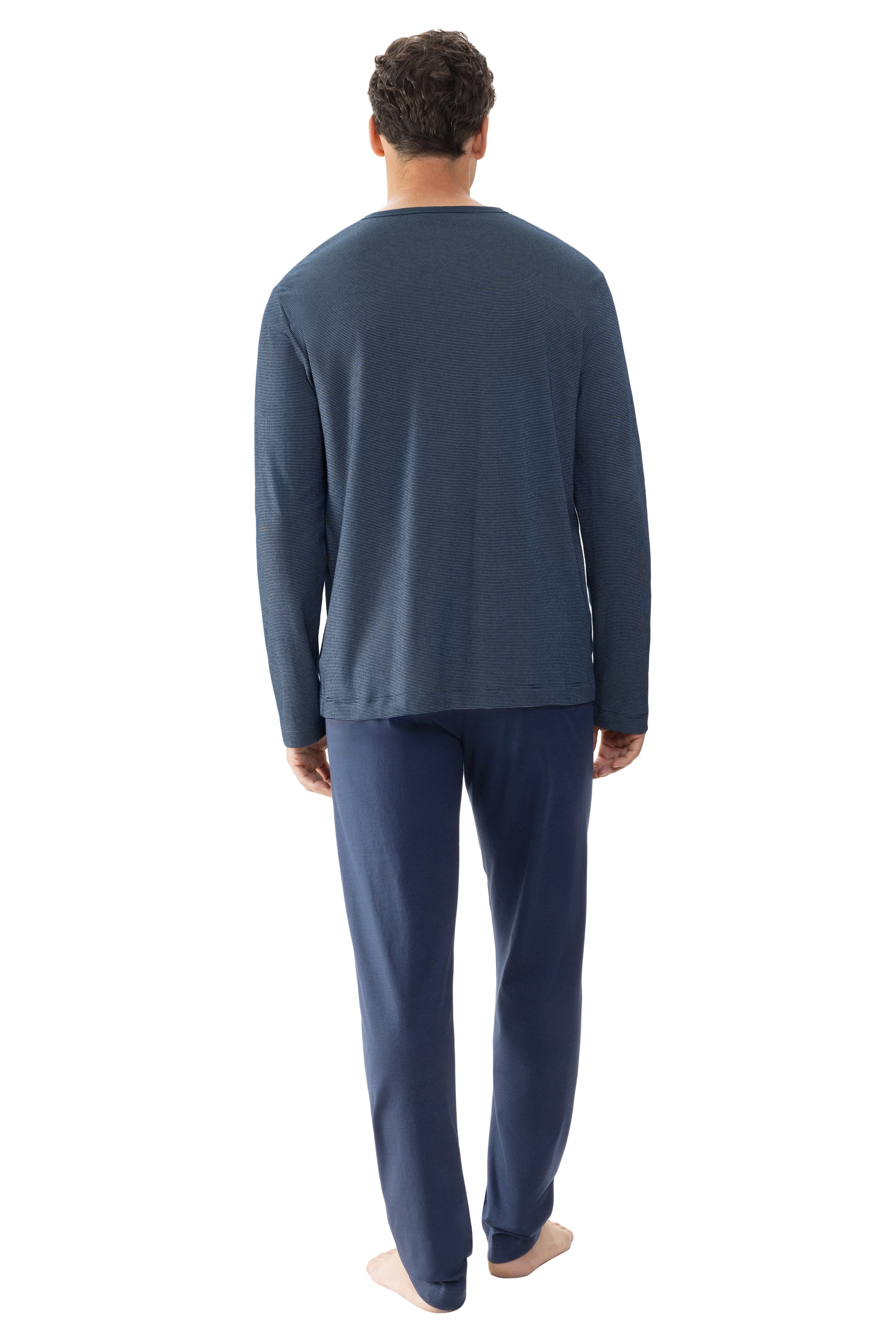 Mey Pyjama »SERIE BENNISON«, (2 tlg.), Langarm, Brusttasche, Komfortbund