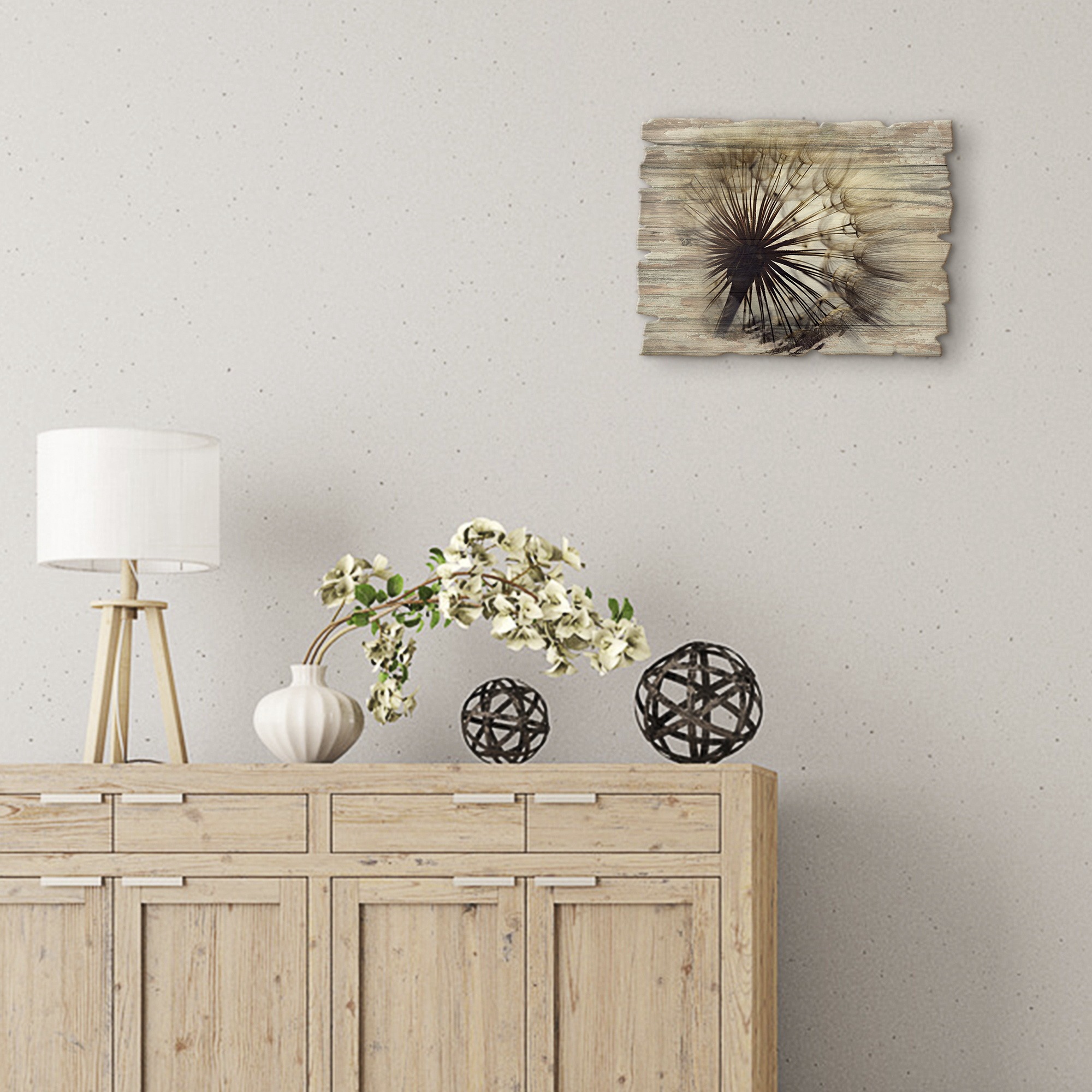 Artland Holzbild »Grosse Pusteblume«, Blumen, (1 St.)