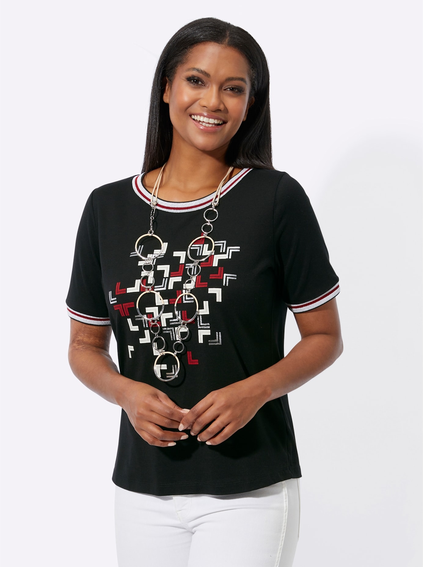 Inspirationen Kurzarmshirt »Rundhals-Shirt« 1 Stk.