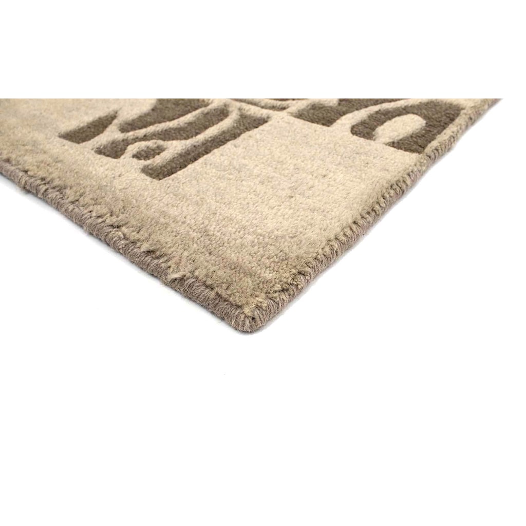 morgenland Wollteppich »Gabbeh Teppich handgeknüpft grau«, rechteckig