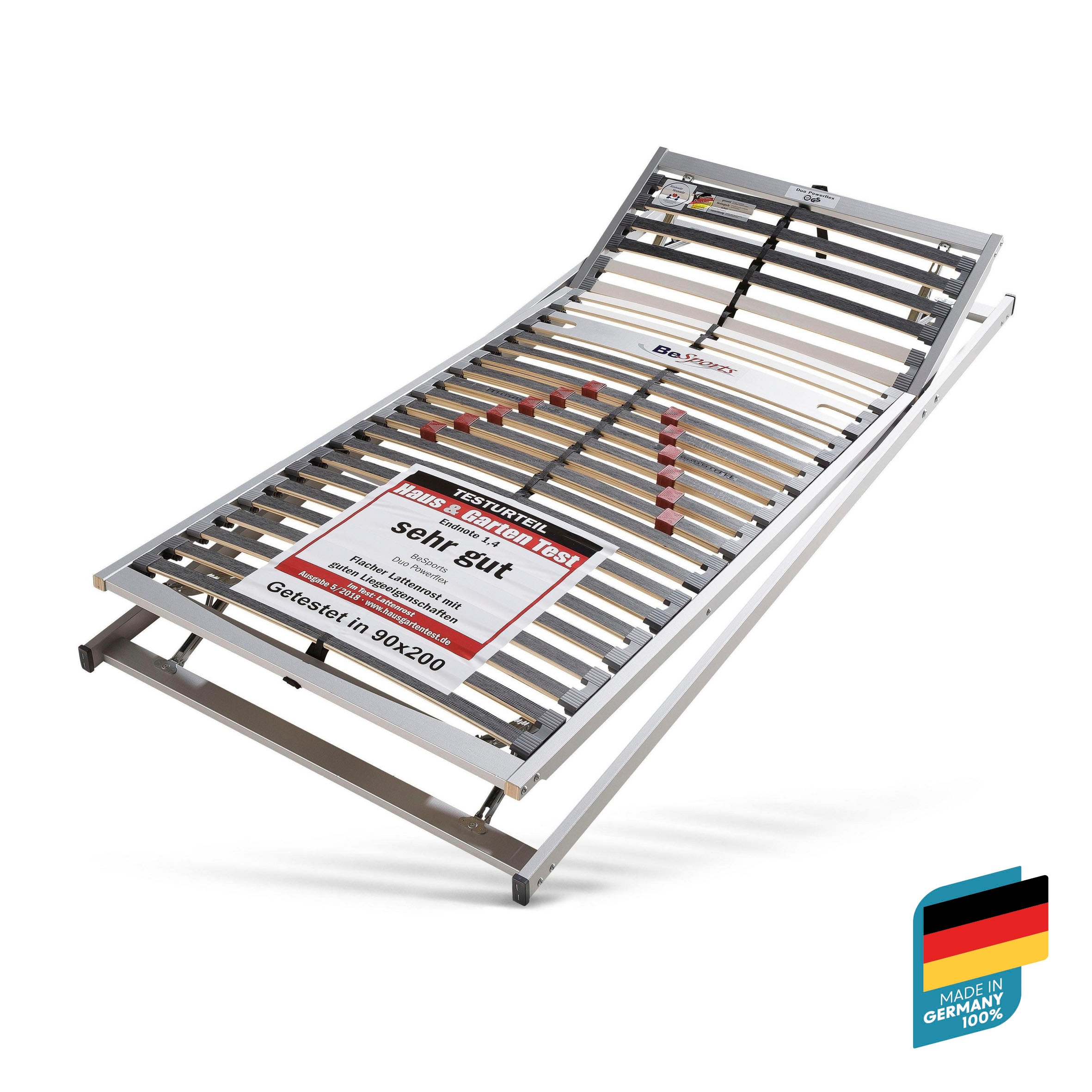 BeSports Lattenrost »Lattenrost Duo Powerflex, Lattenrost in 90x200 cm und weiteren Grössen«, (1 St.), Lattenrost mit geringer Bauhöhe, 90x200 cm und weitere Grössen