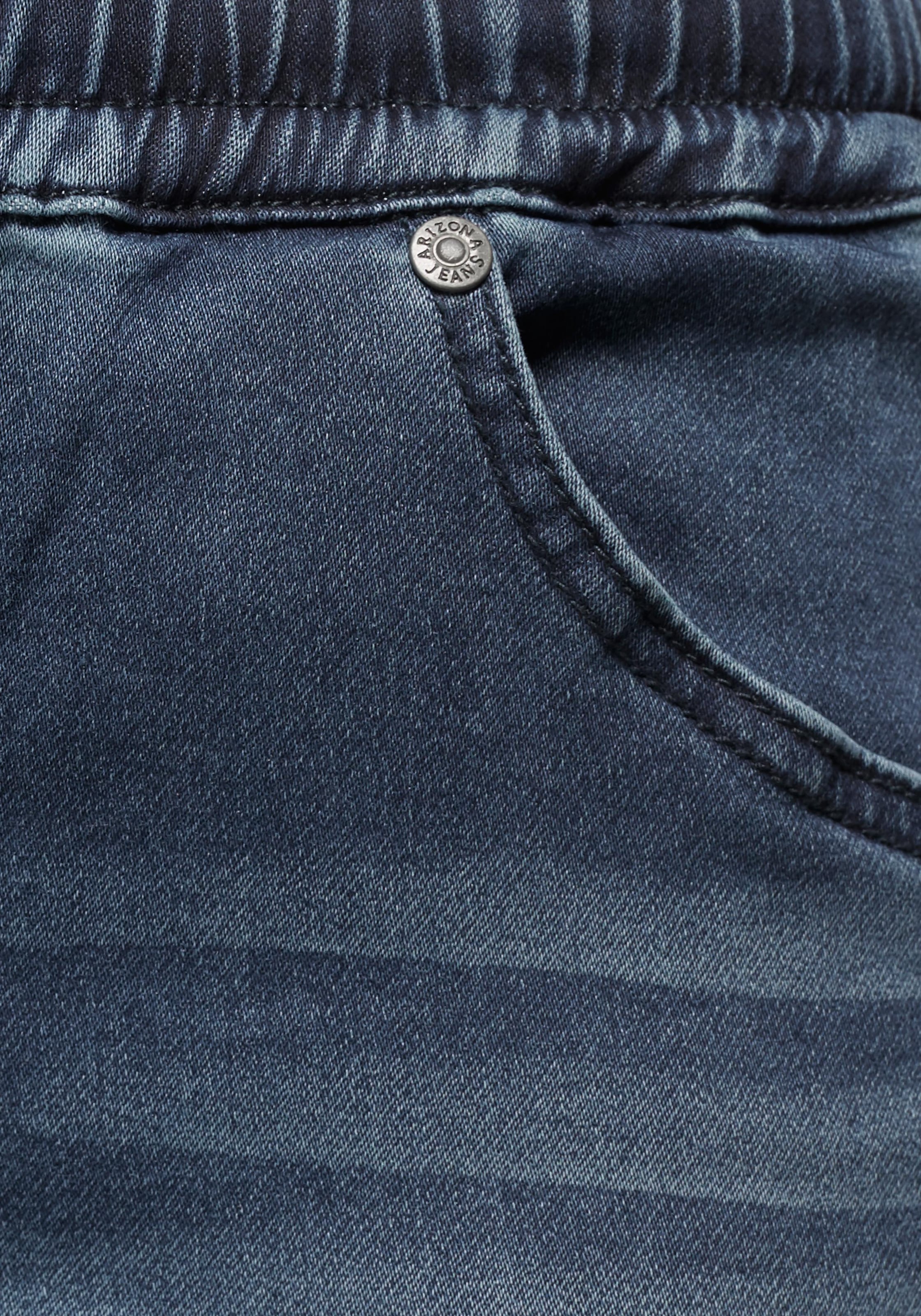 Arizona Stretch-Jeans, weites Bein, hohe Leibhöhe, knöchellang, mit Used-Waschung