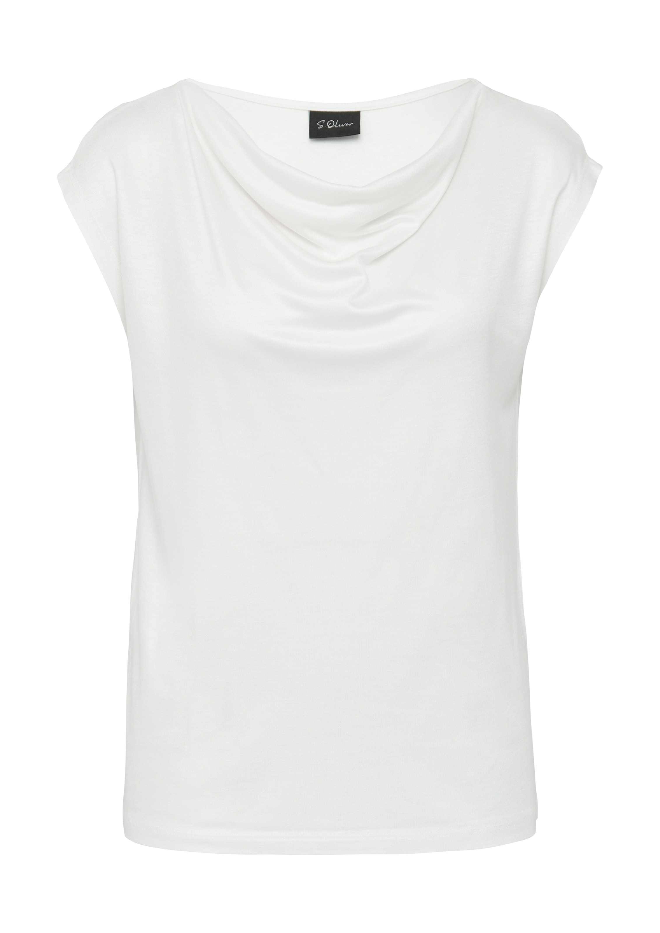 s.Oliver BLACK LABEL T-Shirt, mit Wasserfall-Ausschnitt