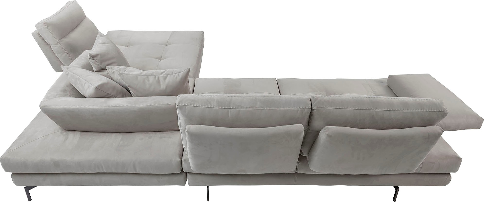 CALIA ITALIA Ecksofa »Toby Wing, Komfortsofa mit Sitzkomfort der Extraklasse, L-Form«, Sitztiefenverstellung, wahlw. mit Kissen-Set,Füsse schwarz matt