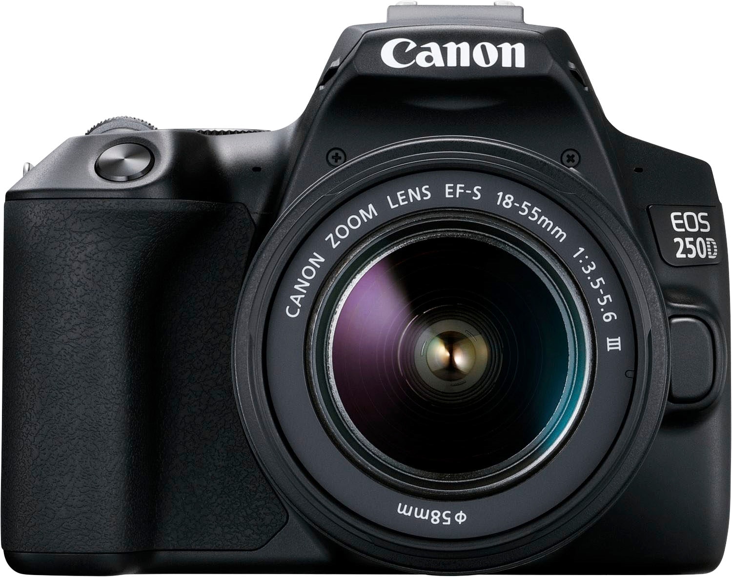 Canon Spiegelreflexkamera »250D + EF-S 18-55mm f/3.5-5.6 III + SB130 Kit«, EF-S 18-55mm f/3.5-5.6 III, 24,1 MP, Bluetooth-WLAN