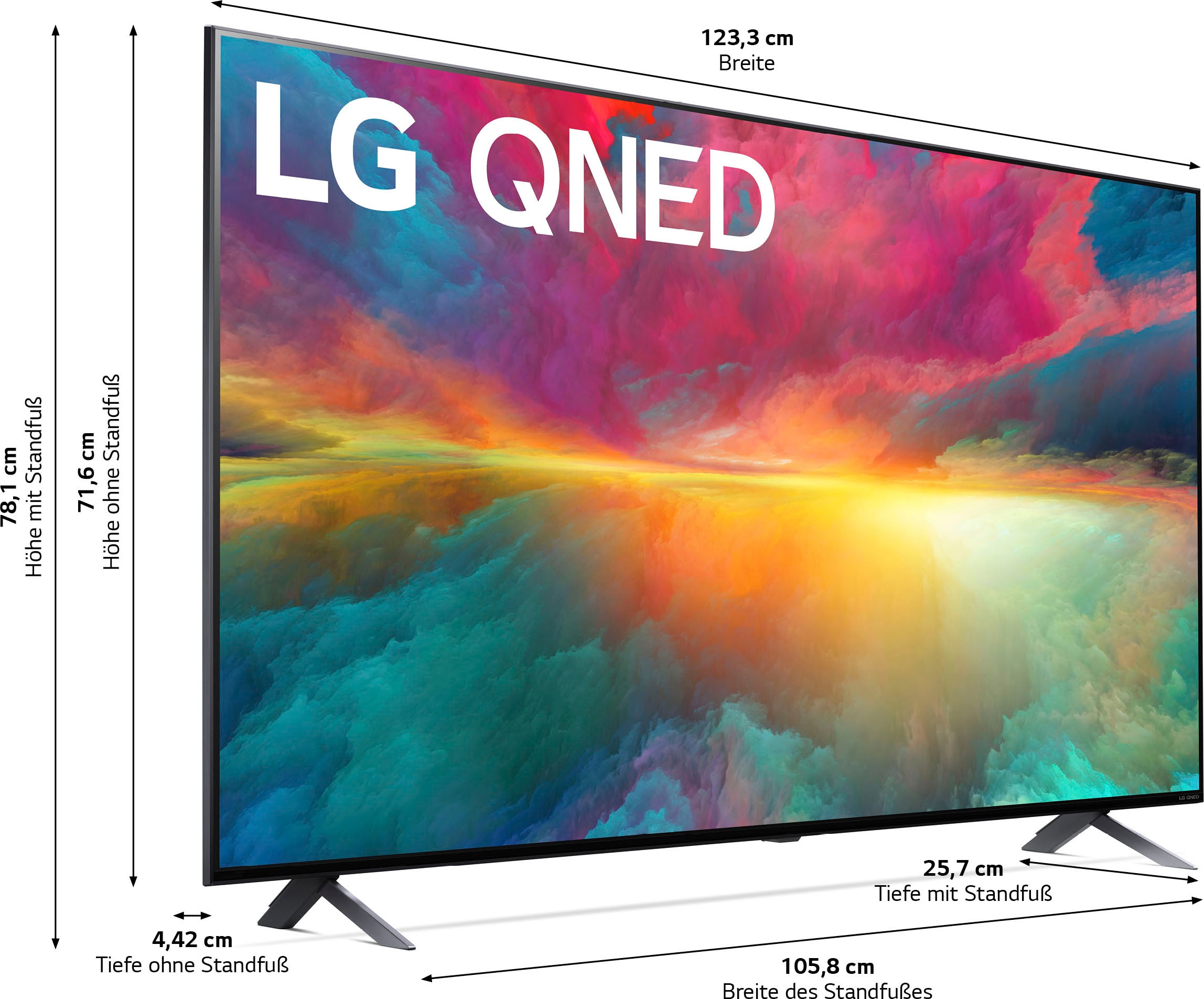 LG QNED-Fernseher, 139 cm/55 Zoll, 4K Ultra HD, Smart-TV, QNED,α5 Gen6 4K AI-Prozessor,HDR10,HDMI 2.0,Single Triple Tuner