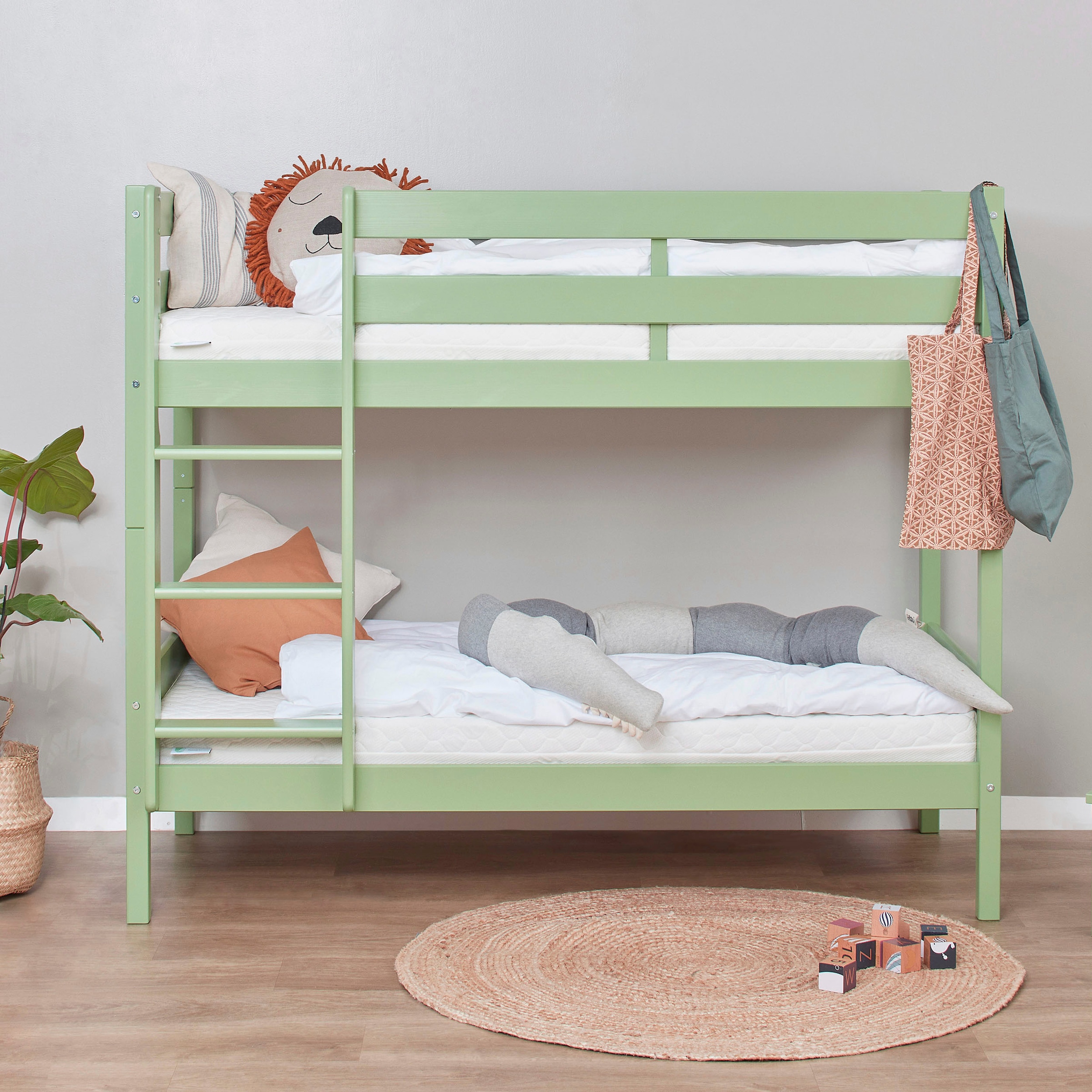 Hoppekids Etagenbett »ECO Comfort Kinderbett 90x200 oder 70x160 aus Massivholz in 4 Farben«, TÜV, FSC und Nordisches Umweltzeichen – wahlweise mit Matratzen