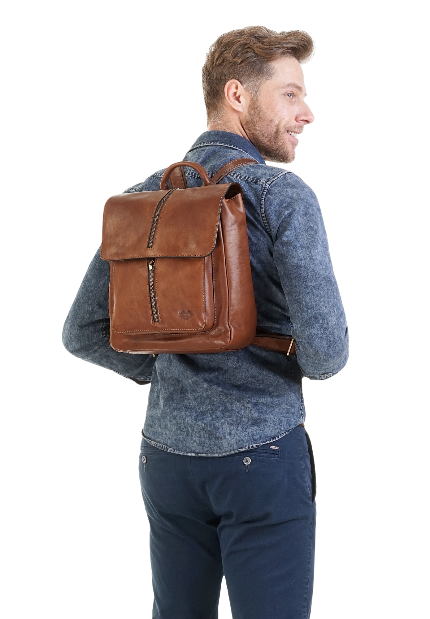 Piké Cityrucksack, echt Leder