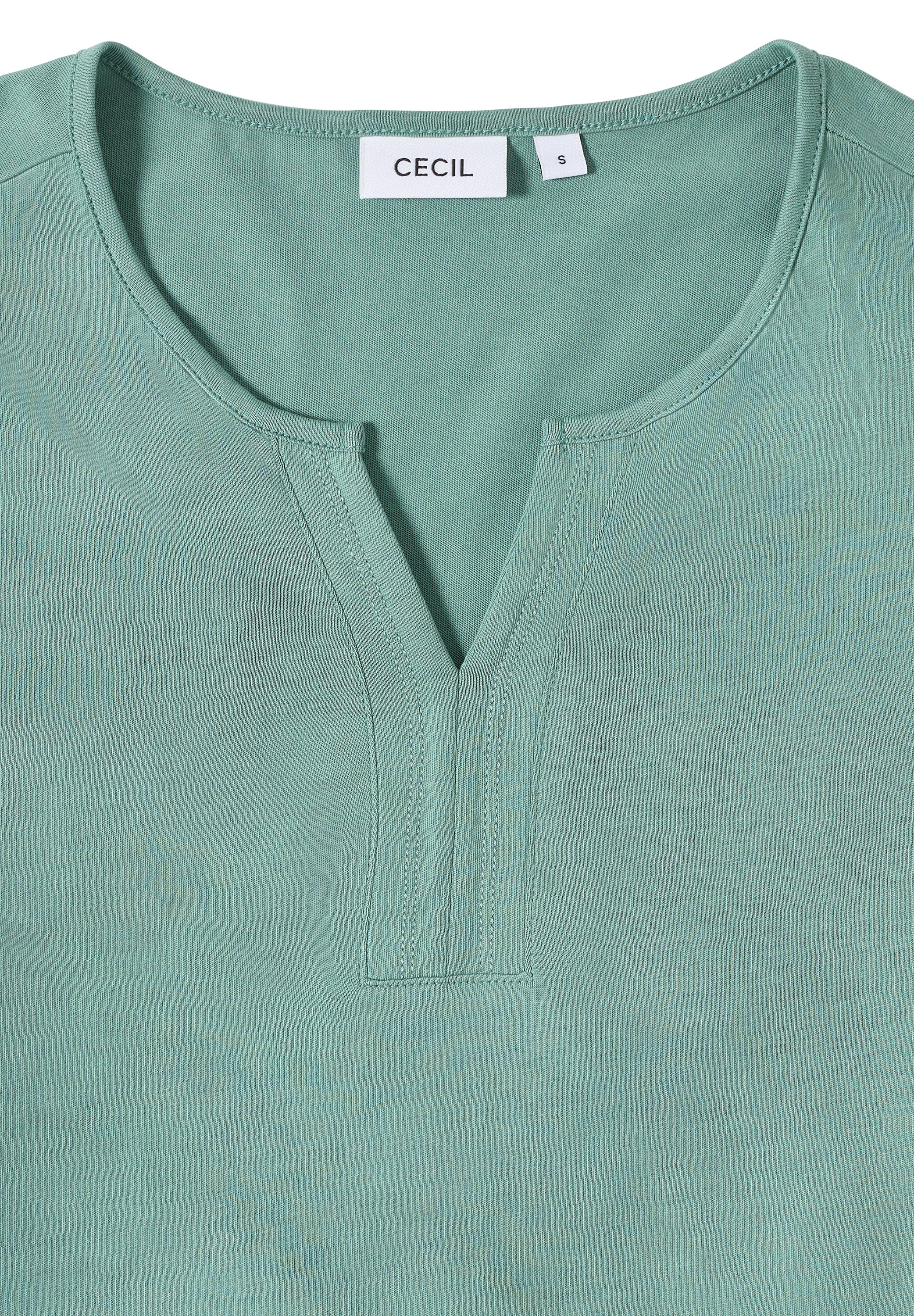 Cecil Tunikashirt, Split Neck, unifarben