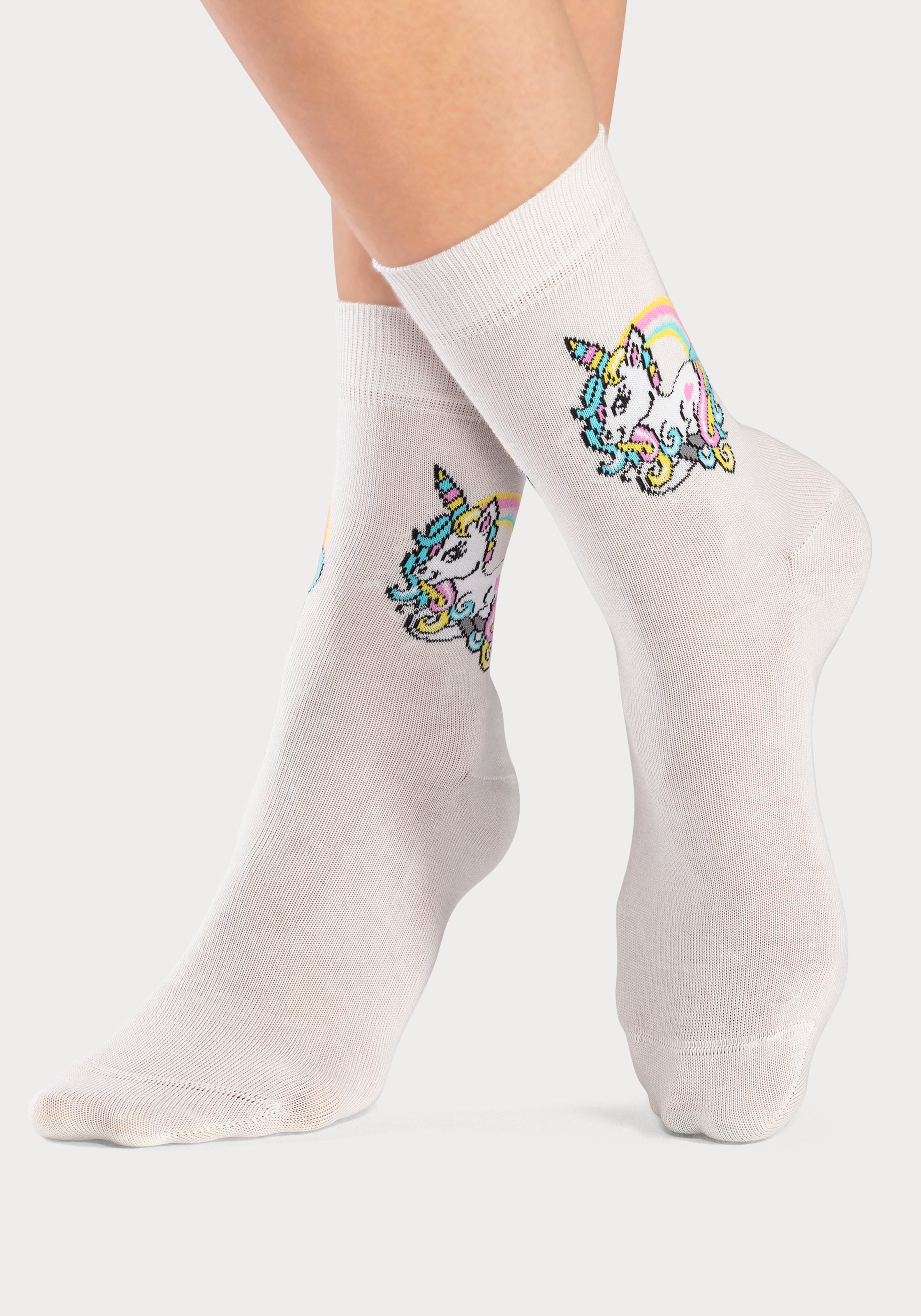 H.I.S Basicsocken, (4 Paar), mit Einhorn Motiven