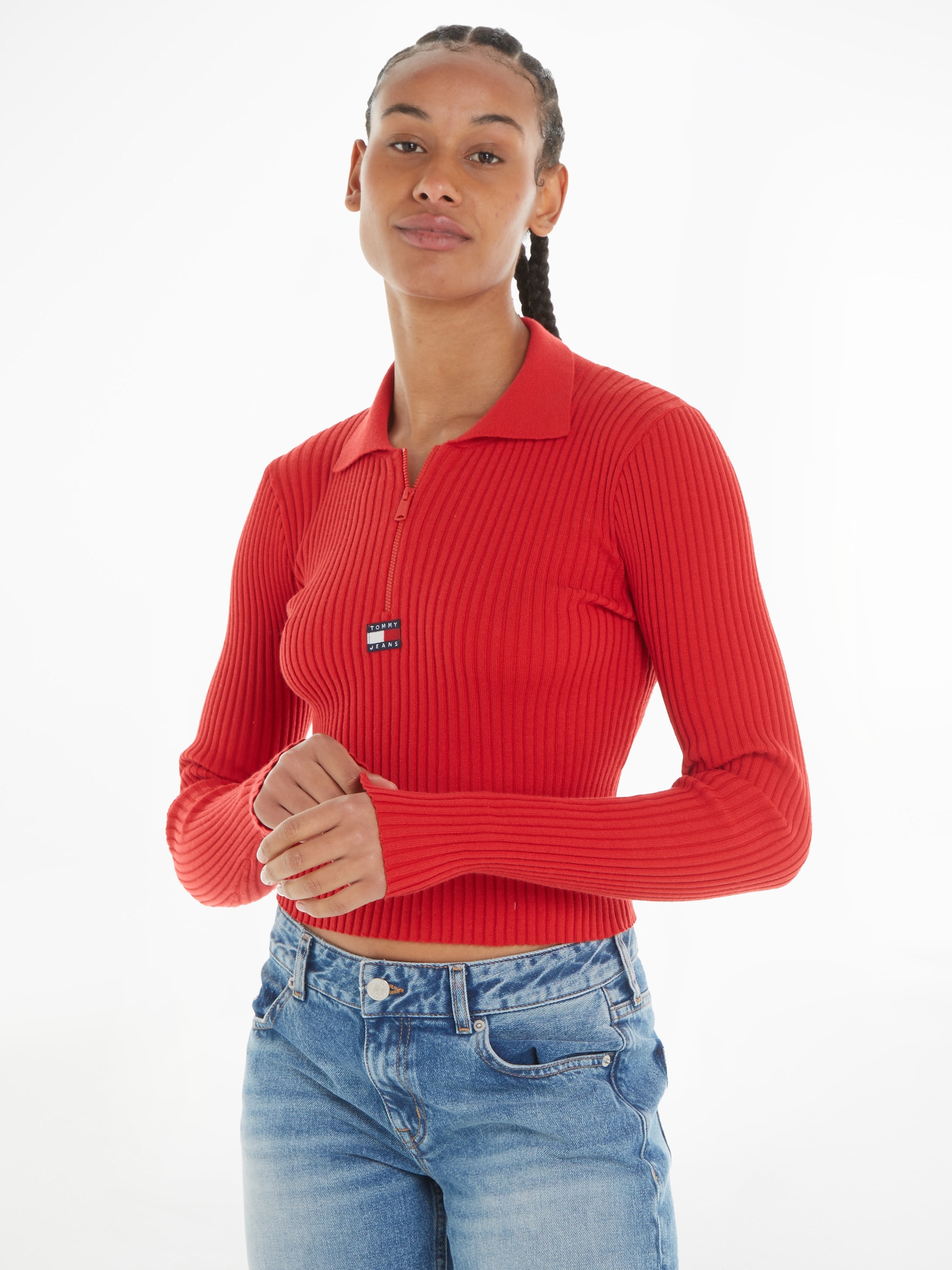 Strickpullover, mit Tommy Jeans Markenlabel