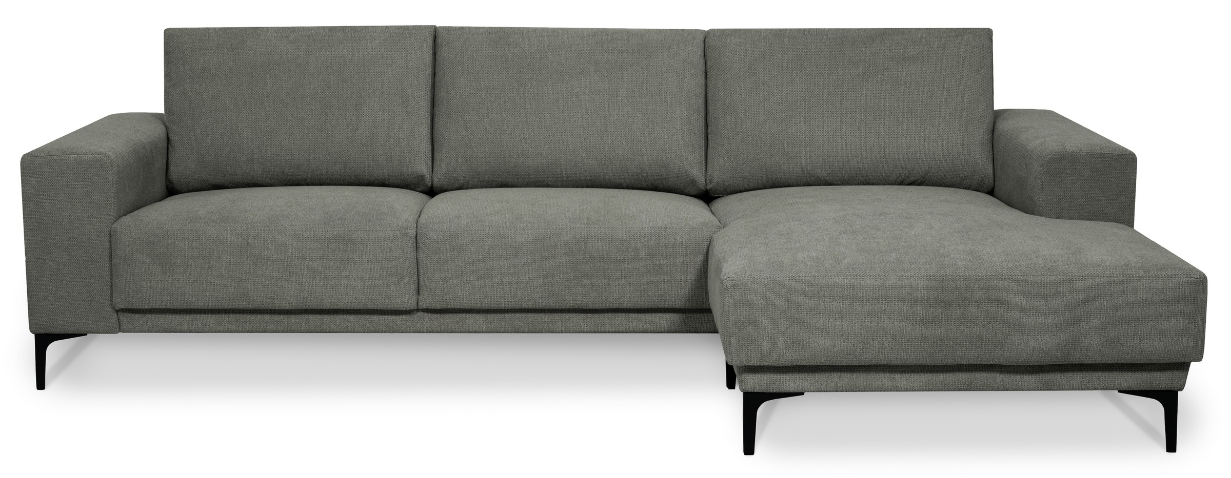 Places of Style Ecksofa »Xander, L-Form,«, Breite 280 cm, Soft-Touch Chenille, schwarze Metallfüsse