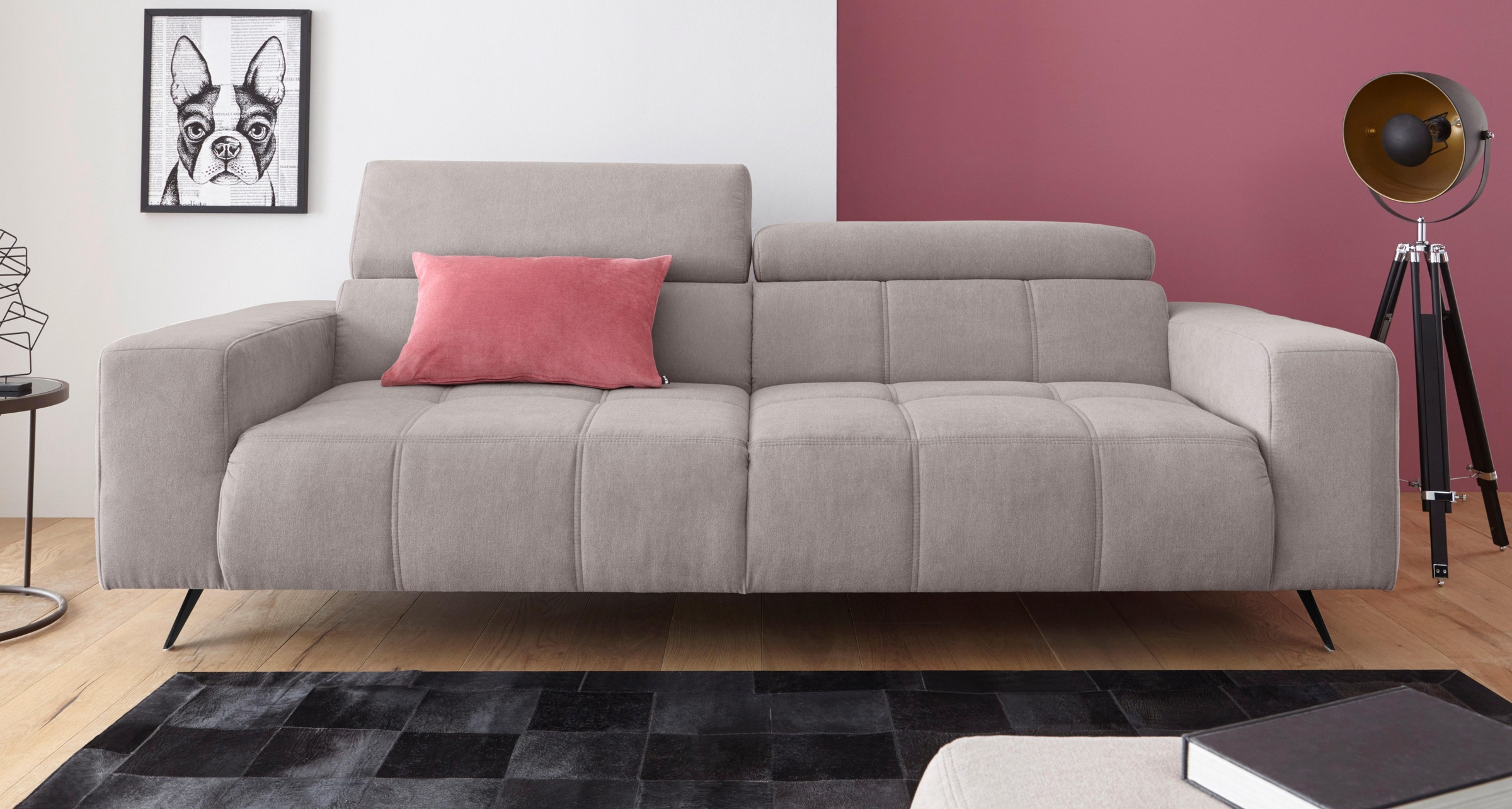 DOMO collection 2-Sitzer »Trento, mit Kufenfuss oder Einzelfuss«, wahlweise mit Kopfteilverstellung und in zwei Grössen erhältlich