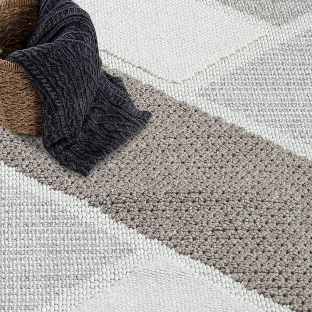 Carpet City Teppich »LINDO 8877«, rechteckig, 11 mm Höhe, Kurzflor, Hochtief-Muster/ 3D-Effekt, Fransen, Boho-Stil, Wohnzimmer