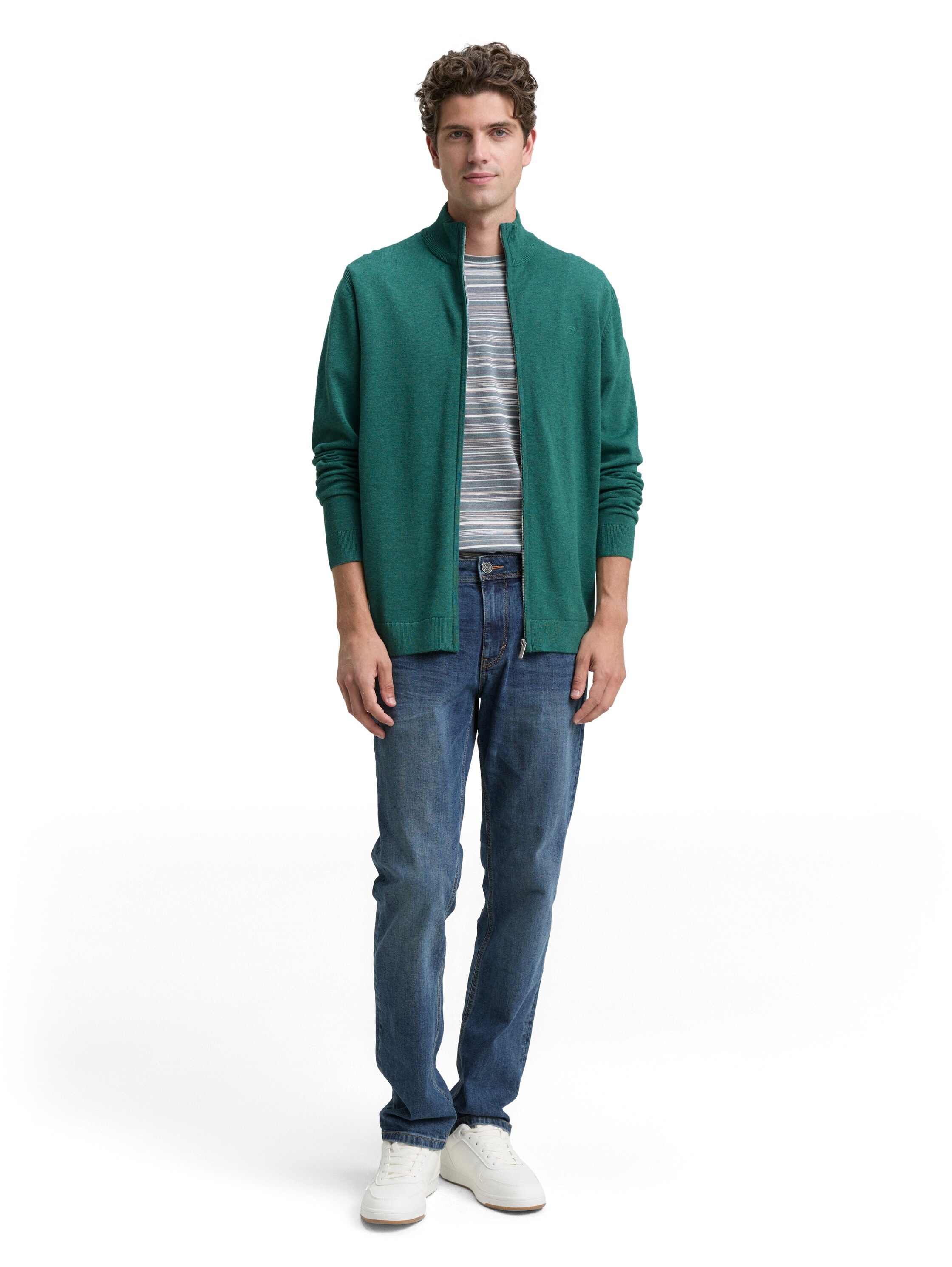 TOM TAILOR Strickjacke, mit Logo Stickerei