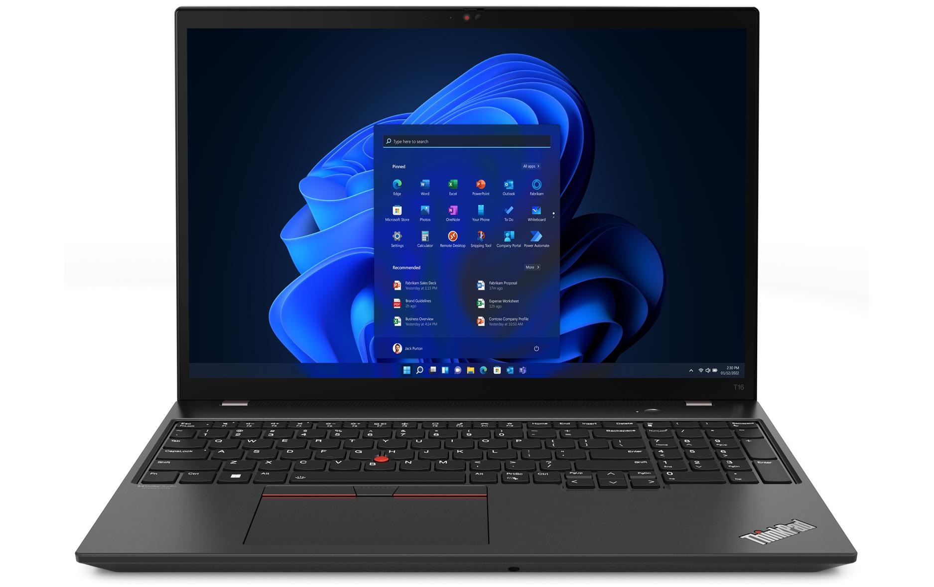 Business-Notebook »ThinkPad T16 G1, i7-1255U, W11-P DG«, 40,48 cm, / 16 Zoll, Intel, Core i7, Iris Xe Graphics, 512 GB SSD