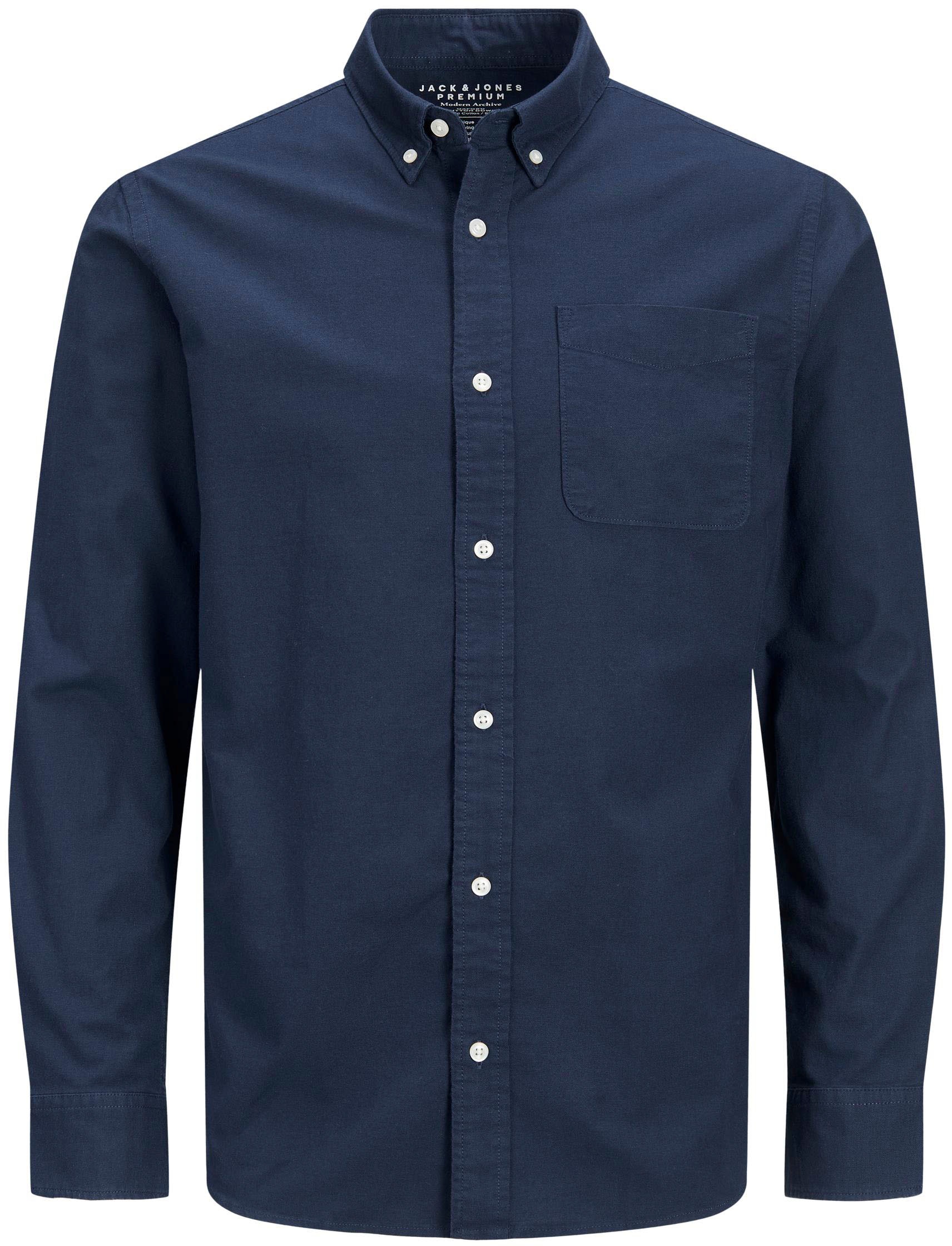 Jack & Jones Langarmhemd »BROOK OXFORD«, mit Button-Down Kragen