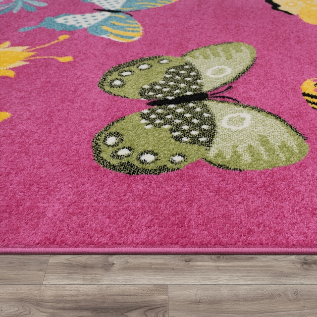 ✵ Paco Home Kinderteppich »Alma 940«, rechteckig, Kurzflor, Kinder Design,  Motiv Schmetterlinge, Kinderzimmer günstig bestellen | Jelmoli-Versand