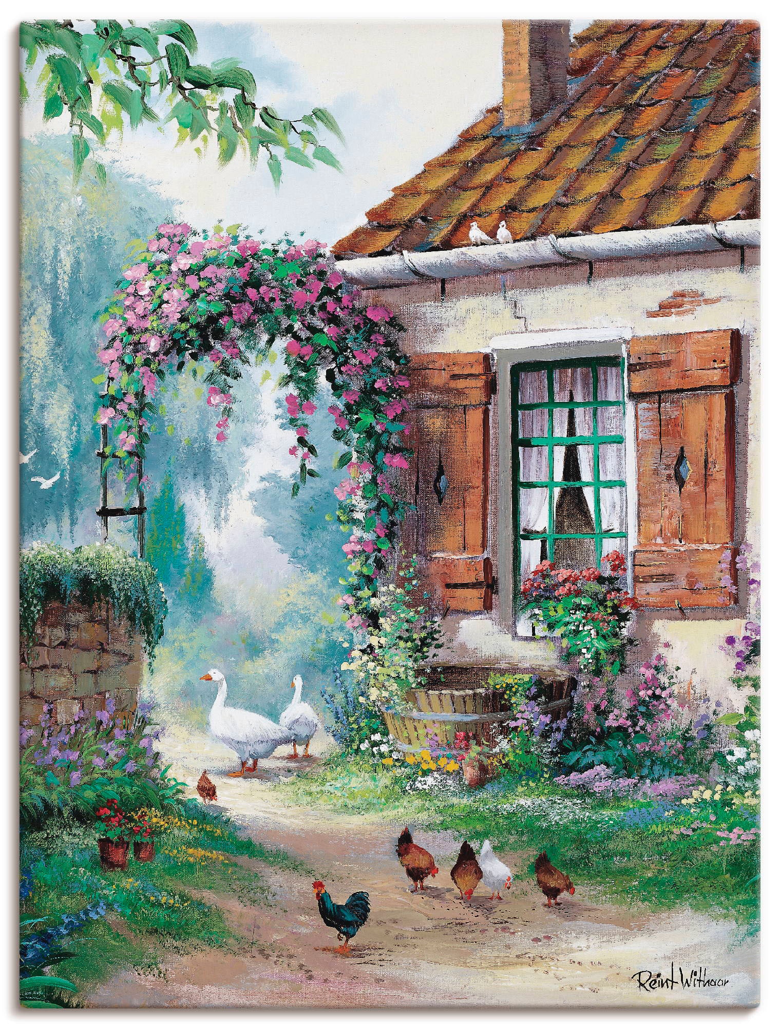 Wandaufkleber oder | shoppen Grössen Poster »Der versch. Garten, Wandbild Artland online Bauernhof«, in Jelmoli-Versand als St.), (1 Leinwandbild,