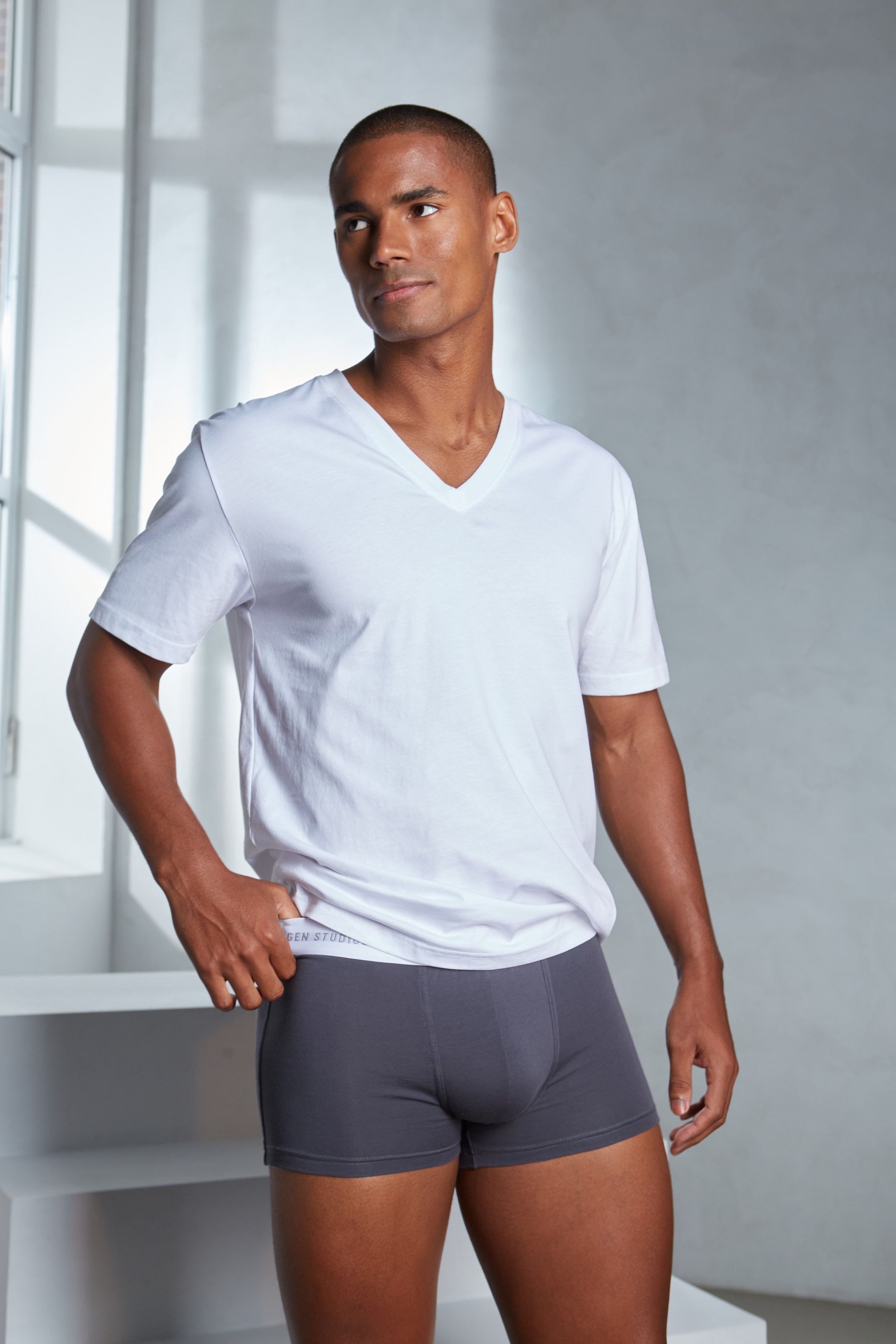 Copenhagen Studios Boxer »Boxershorts für Herren«, (Packung, 3 St., 3er Pack), mit weissem Logo-Bund
