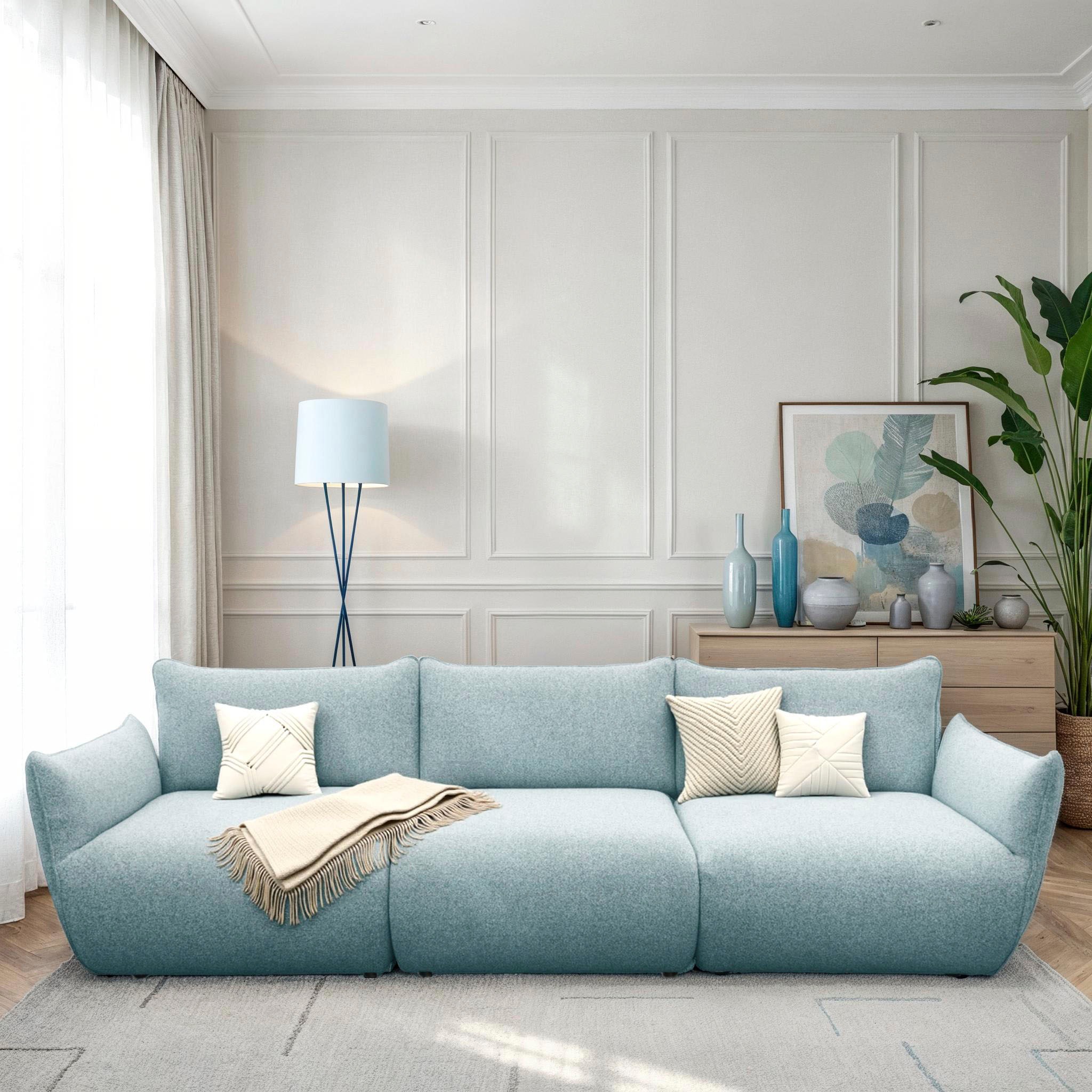 DOMO collection Big-Sofa »Bristol in 2 Breiten, Taschenfederkern für hohen Sitzkomfort«, Breite 276cm. Pflegeleichter Strukturstoff