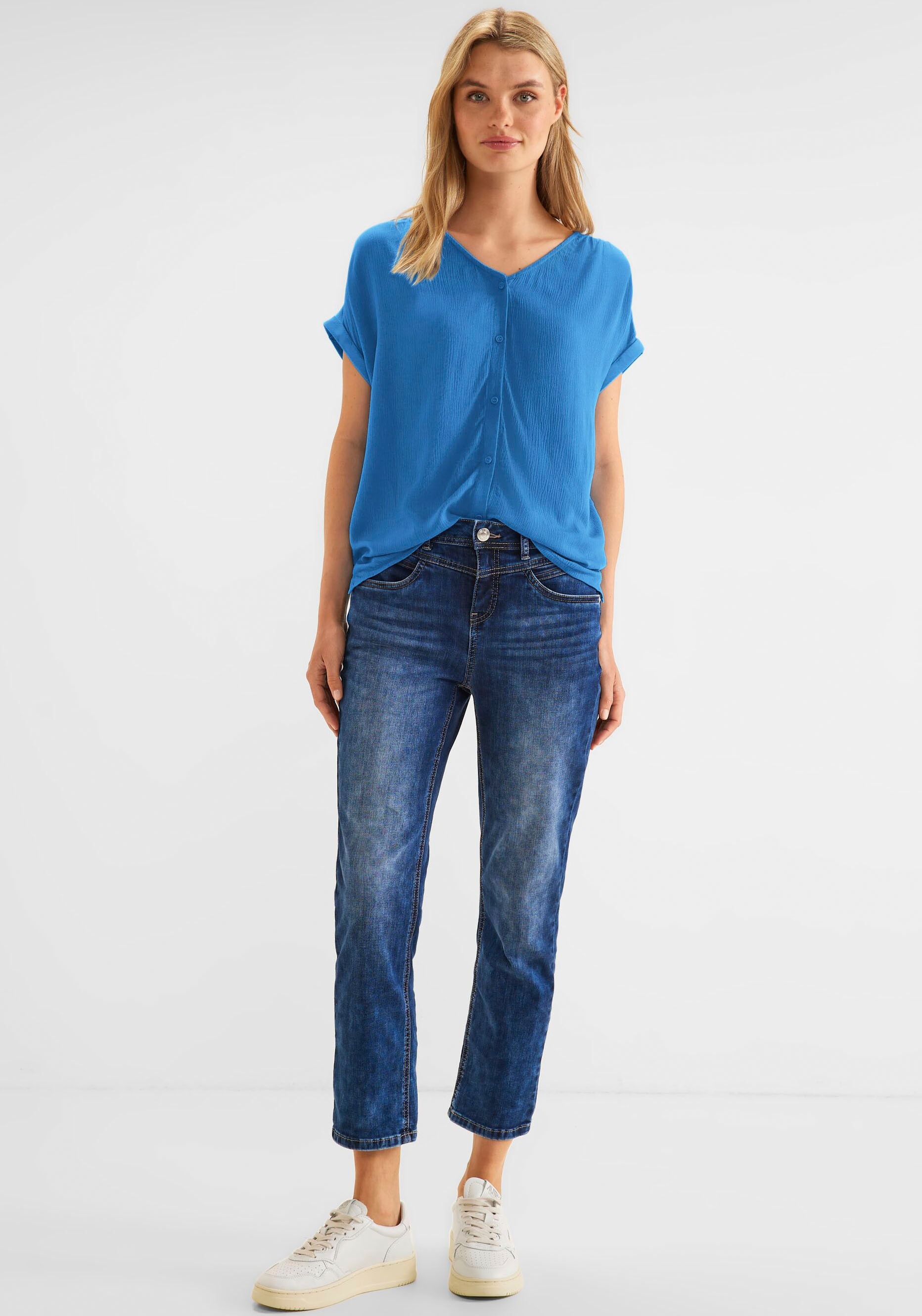 STREET ONE Shirttop, aus strukturiertem Stoff
