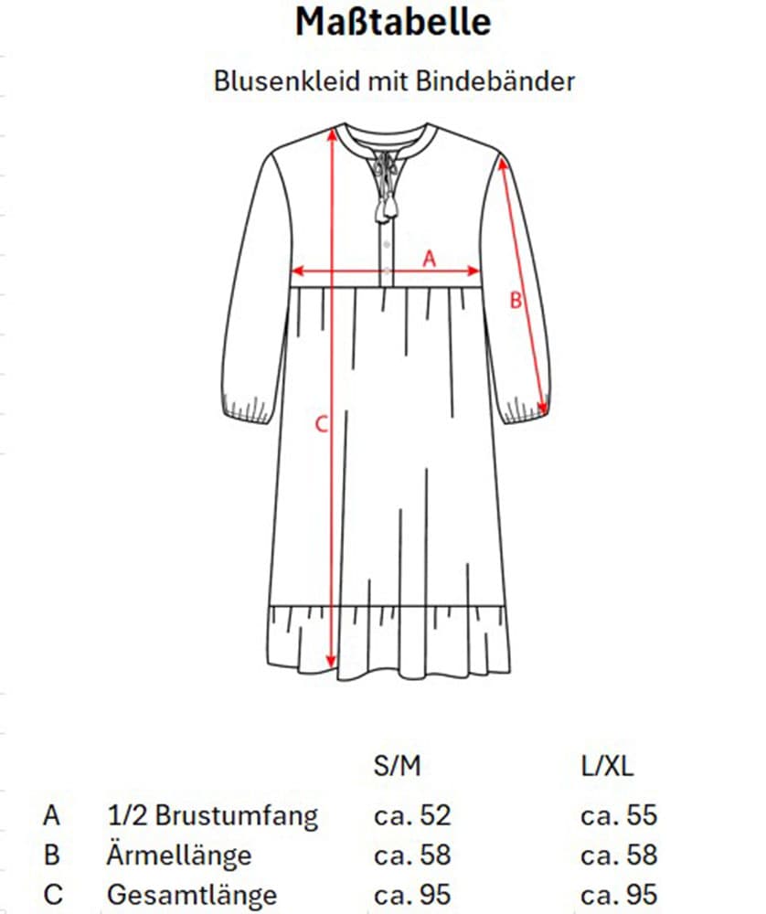 Zwillingsherz Blusenkleid, mit Bindebändern