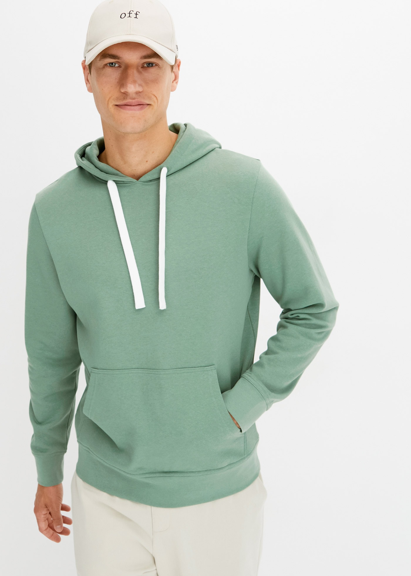 bonprix Hoodie »Hoodie aus reiner Baumwolle«, mit Kängurutasche