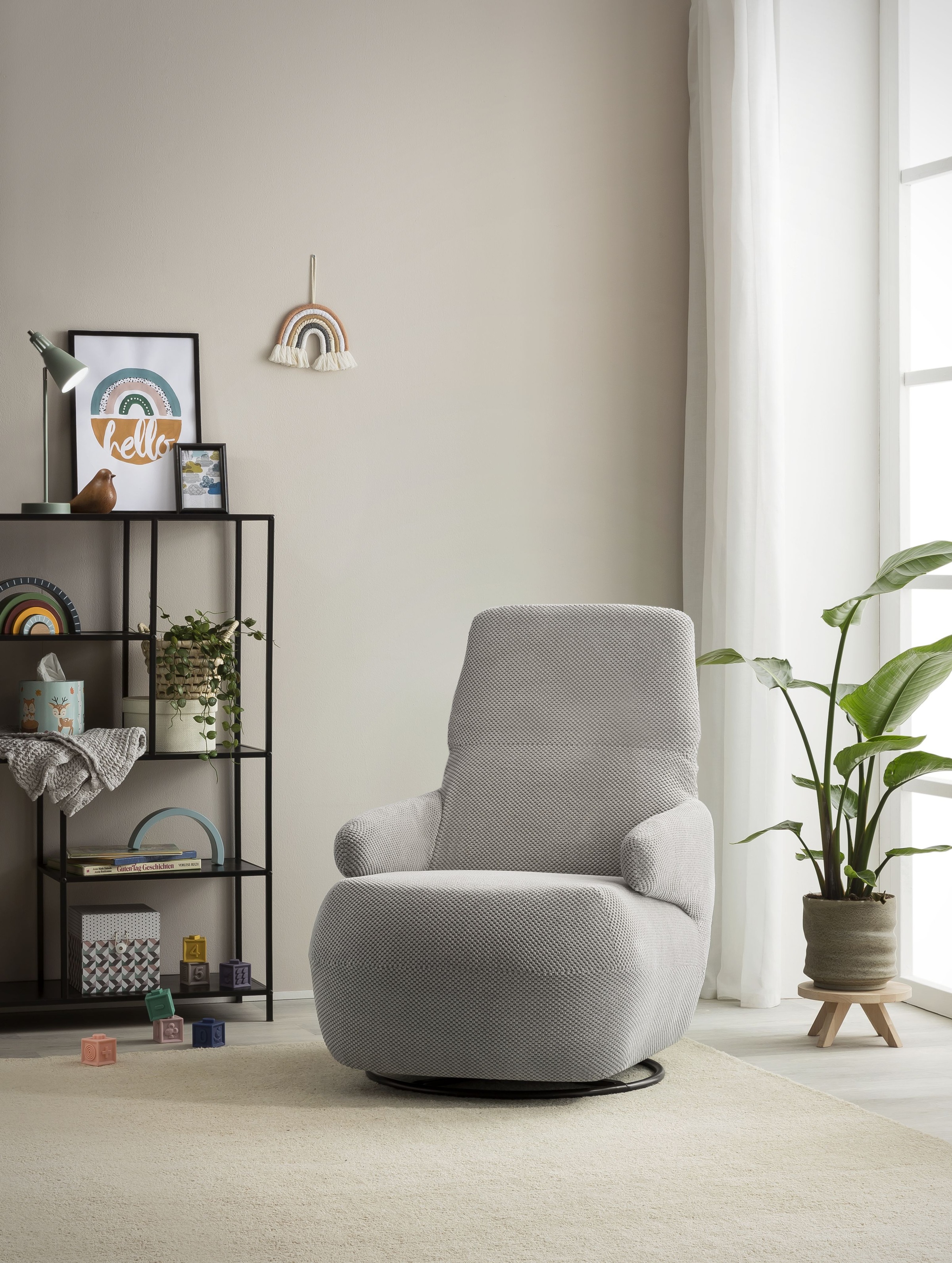 DOMO collection Sessel "700015 mit Rückenverstellung und Drehfunktion" wahlweise auch mit Wippfunktion, Drehsessel