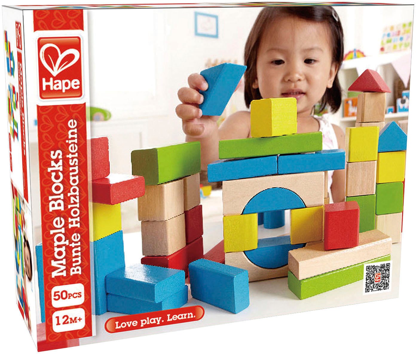 Hape Spielbausteine »Bunte Holzbausteine«, (Set, 50 St.)