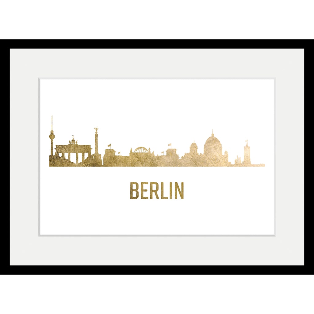 queence Bild »Berlin Skyline GOLD«, Städte, (1 St.)