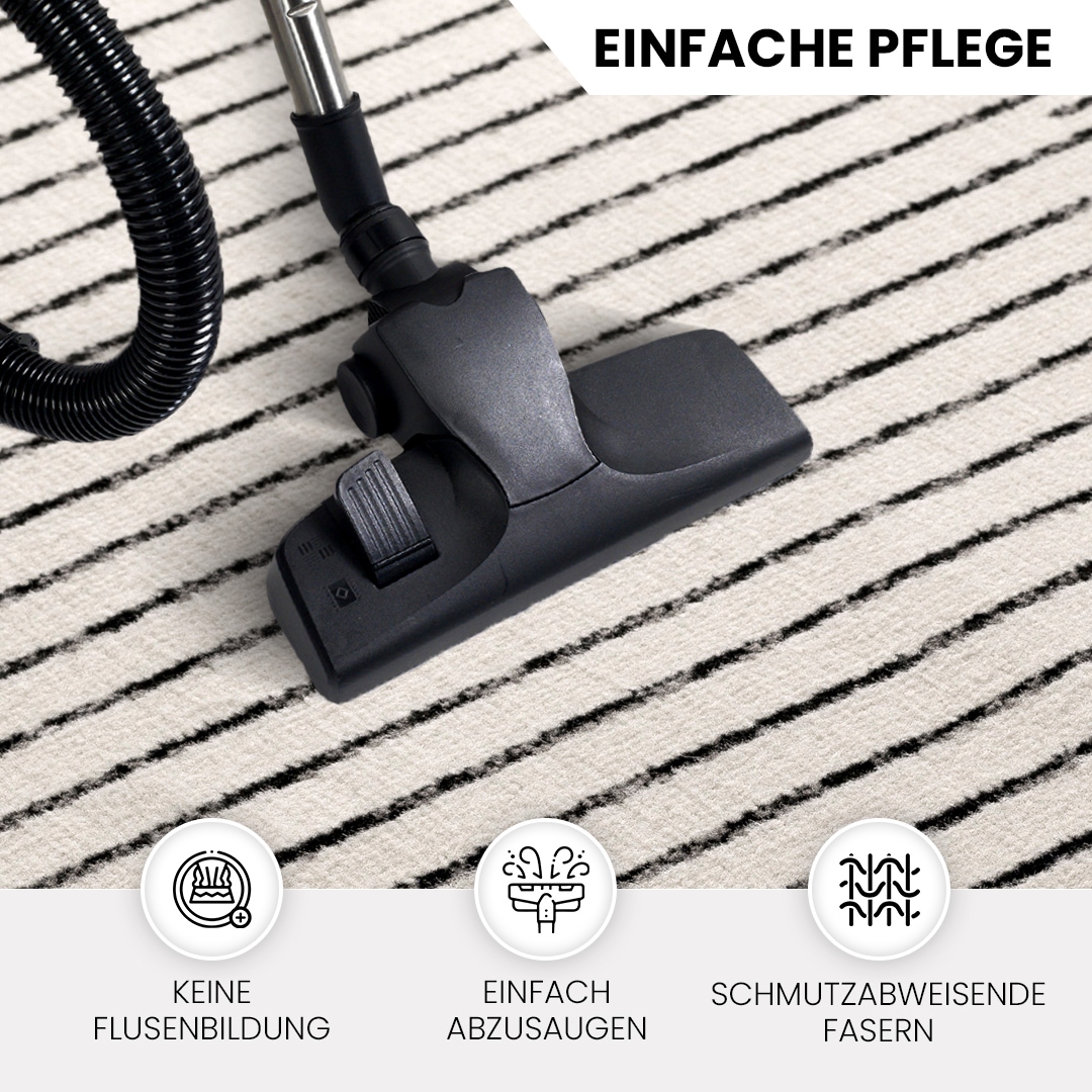 Livabliss Teppich »SANTIAGO«, rechteckig, 10 mm Höhe, Skandinavischer Teppich, Kurzflor Boho-Wohnzimmerteppich, Läufer