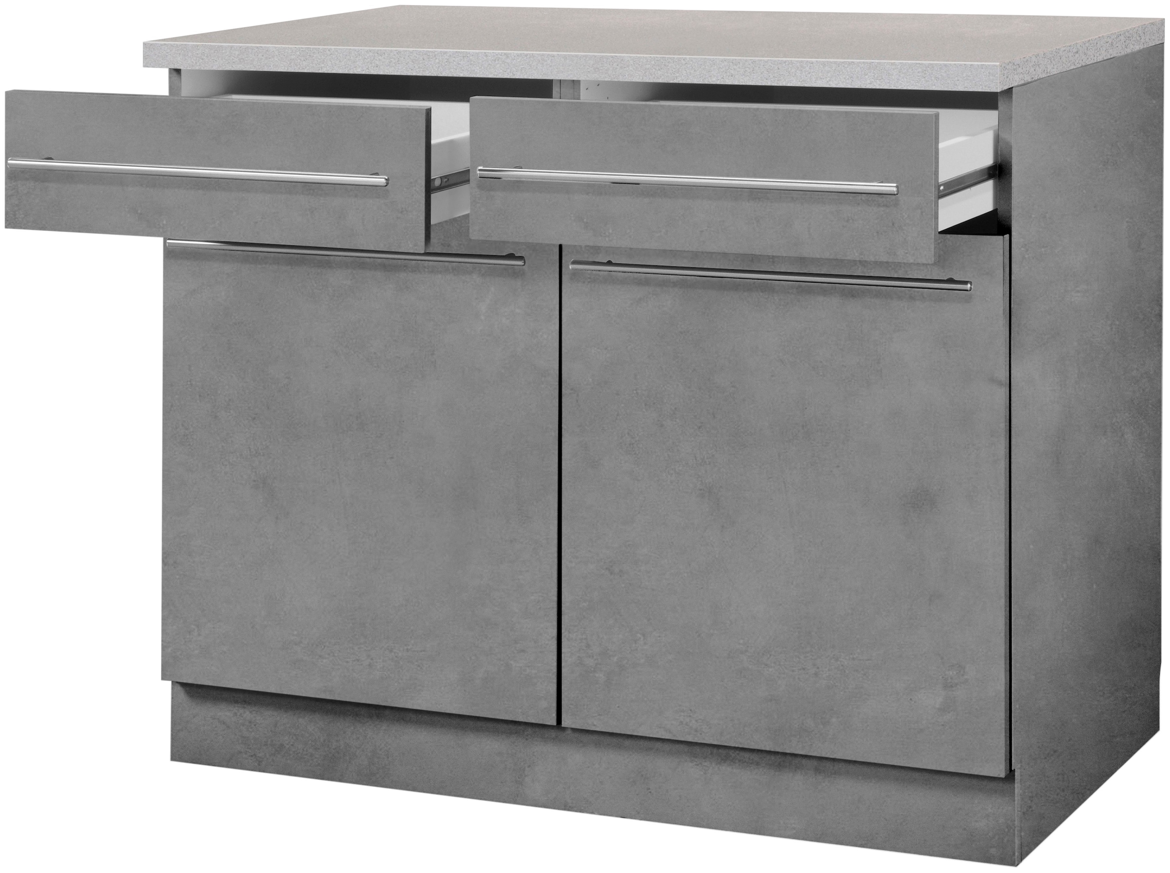 wiho Küchen Unterschrank »Chicago«, 100 cm breit, 2 Schubkästen und 2 Türen, für viel Stauraum
