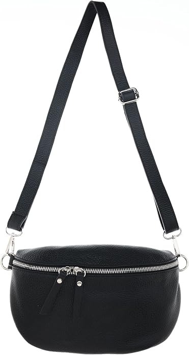 Zwillingsherz Umhängetasche »XXL Crossbody Bag Leder«, Grosse Umhängetasche mit Reissverschluss