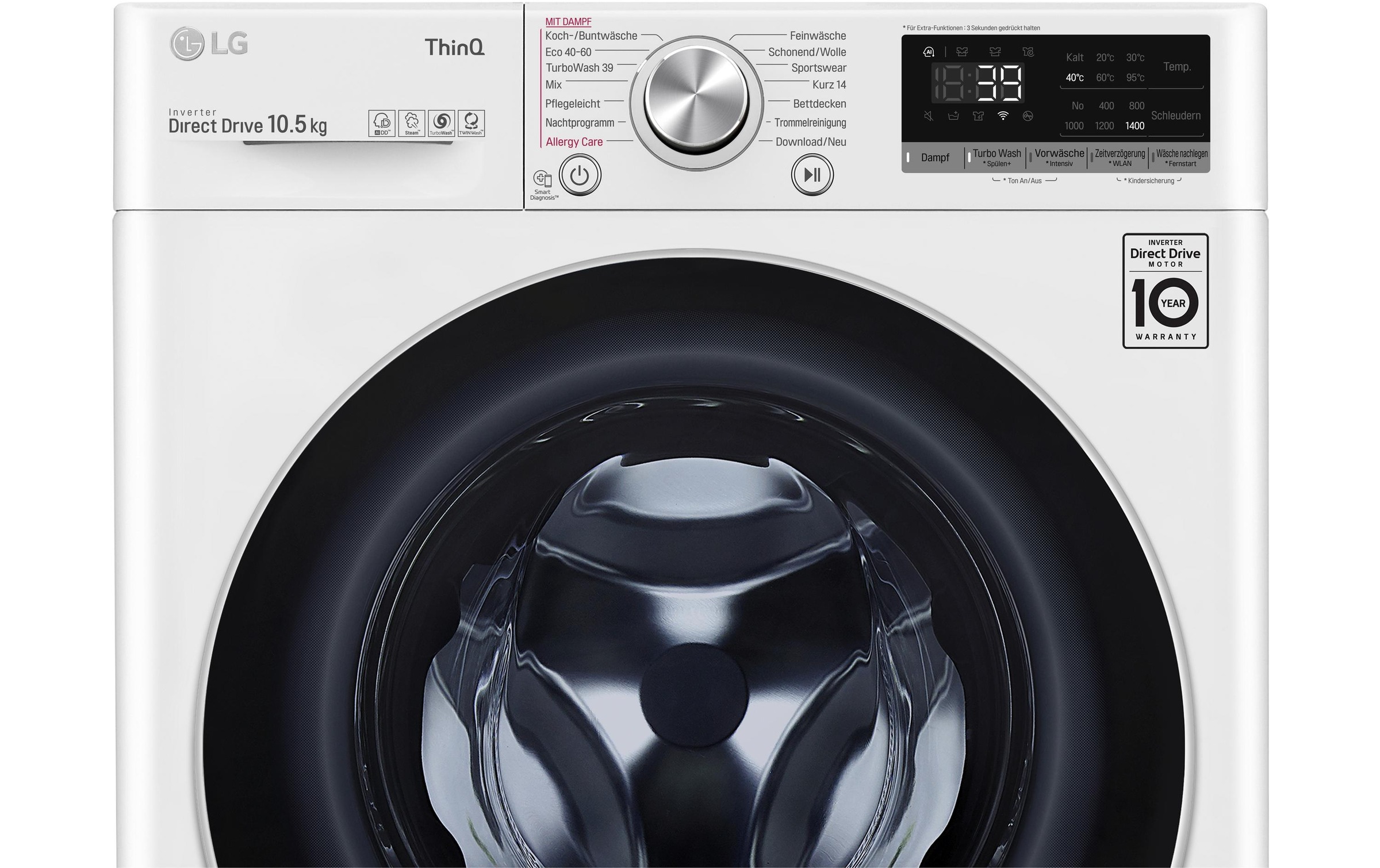 LG Waschmaschine »F4WV710P1E, Links«, 10,5 kg, 1400 U/min