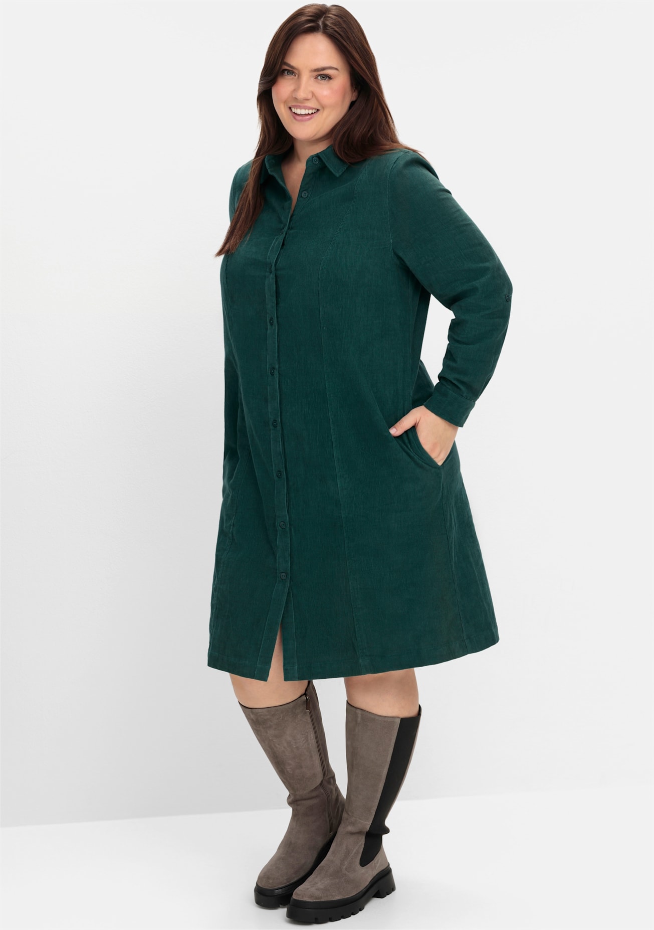 Sheego Blusenkleid »Cord-Kleid«