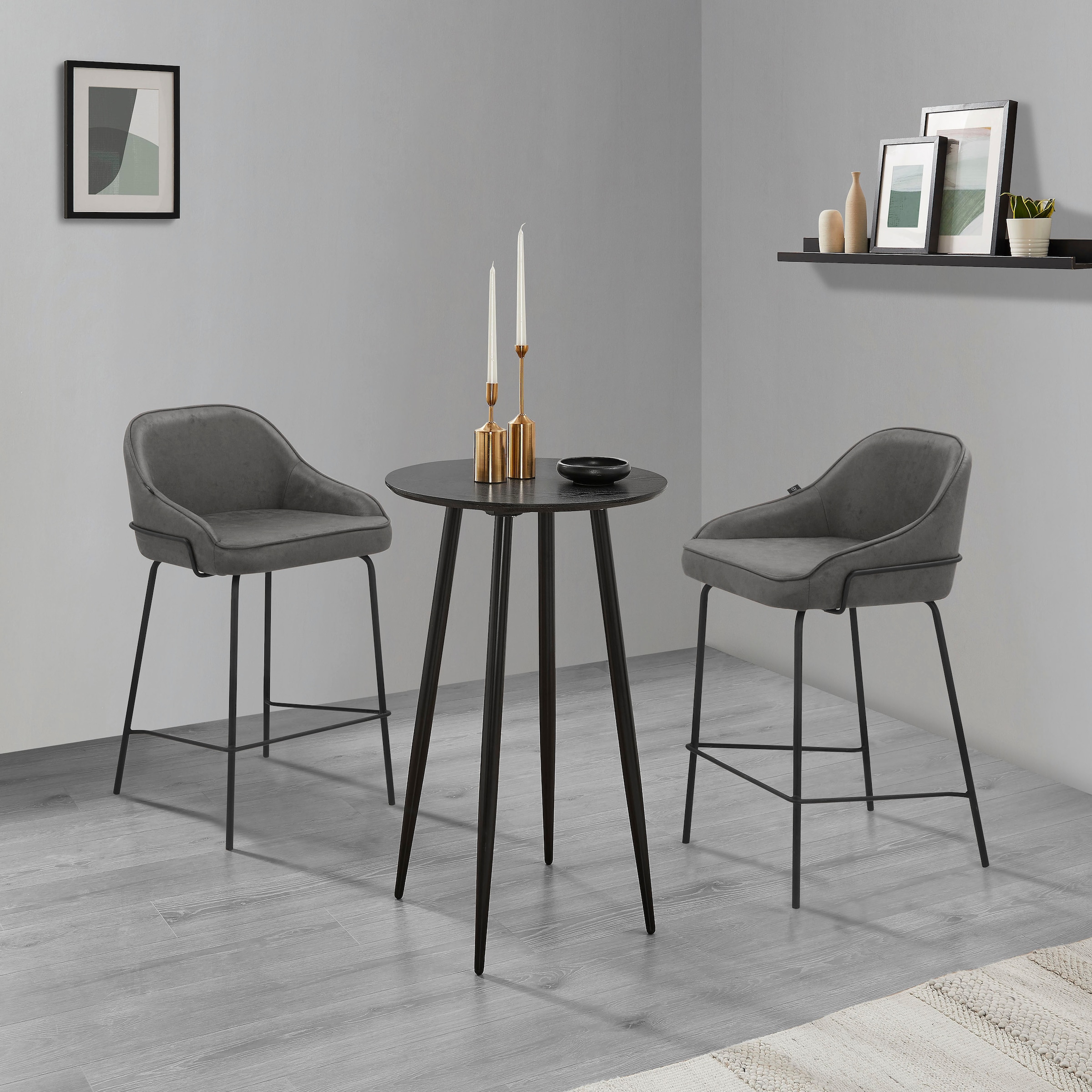 Leonique 4-Fussstuhl »Puant«, 2 St., Luxus-Microfaser, mit Stoff aus Polyester/recyceltem Polyester, Sitzhöhe 65 cm