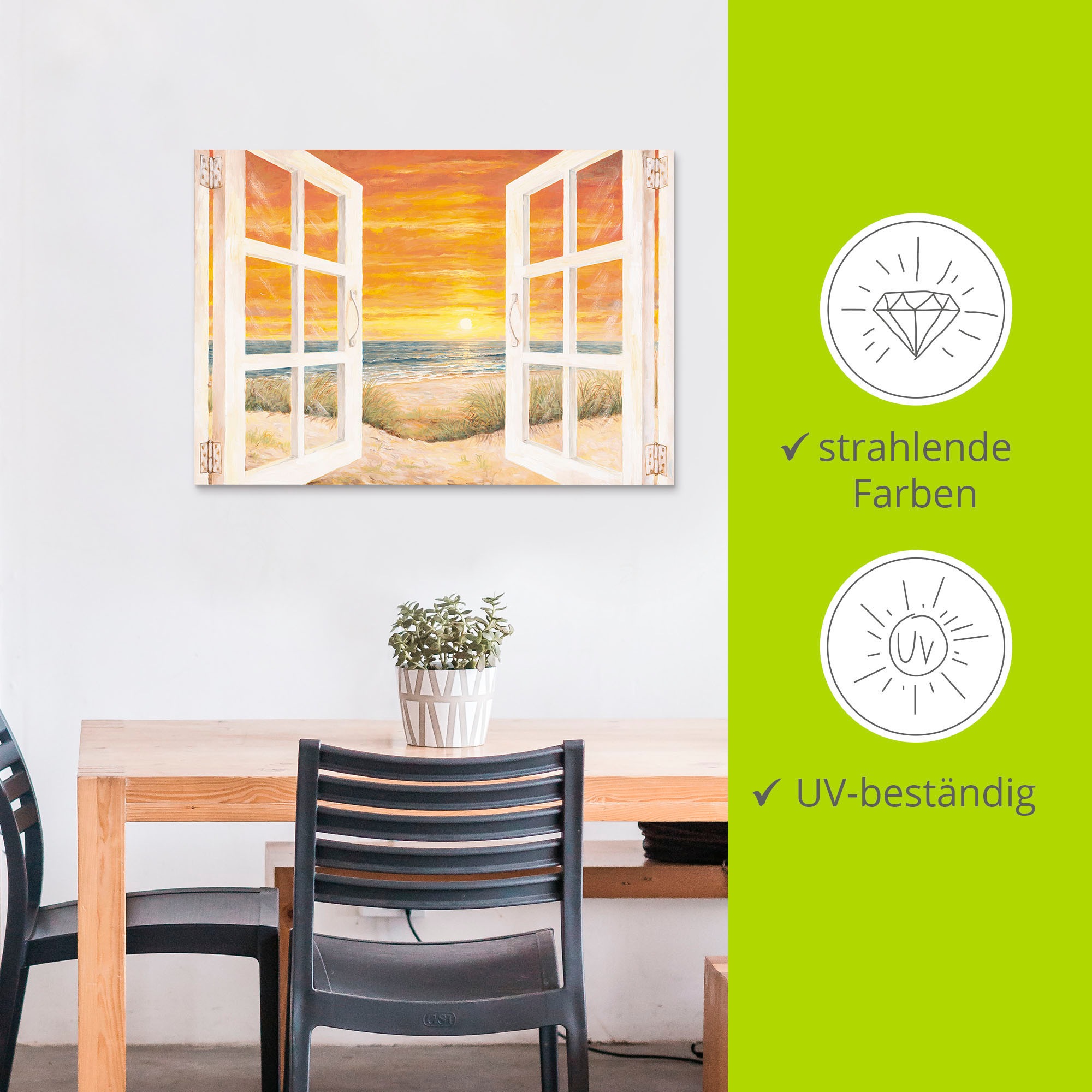 Artland Wandbild »Fenster zum Meer«, Meer Bilder, (1 St.), als Alubild, Outdoorbild, Leinwandbild, Wandaufkleber, versch. Grössen