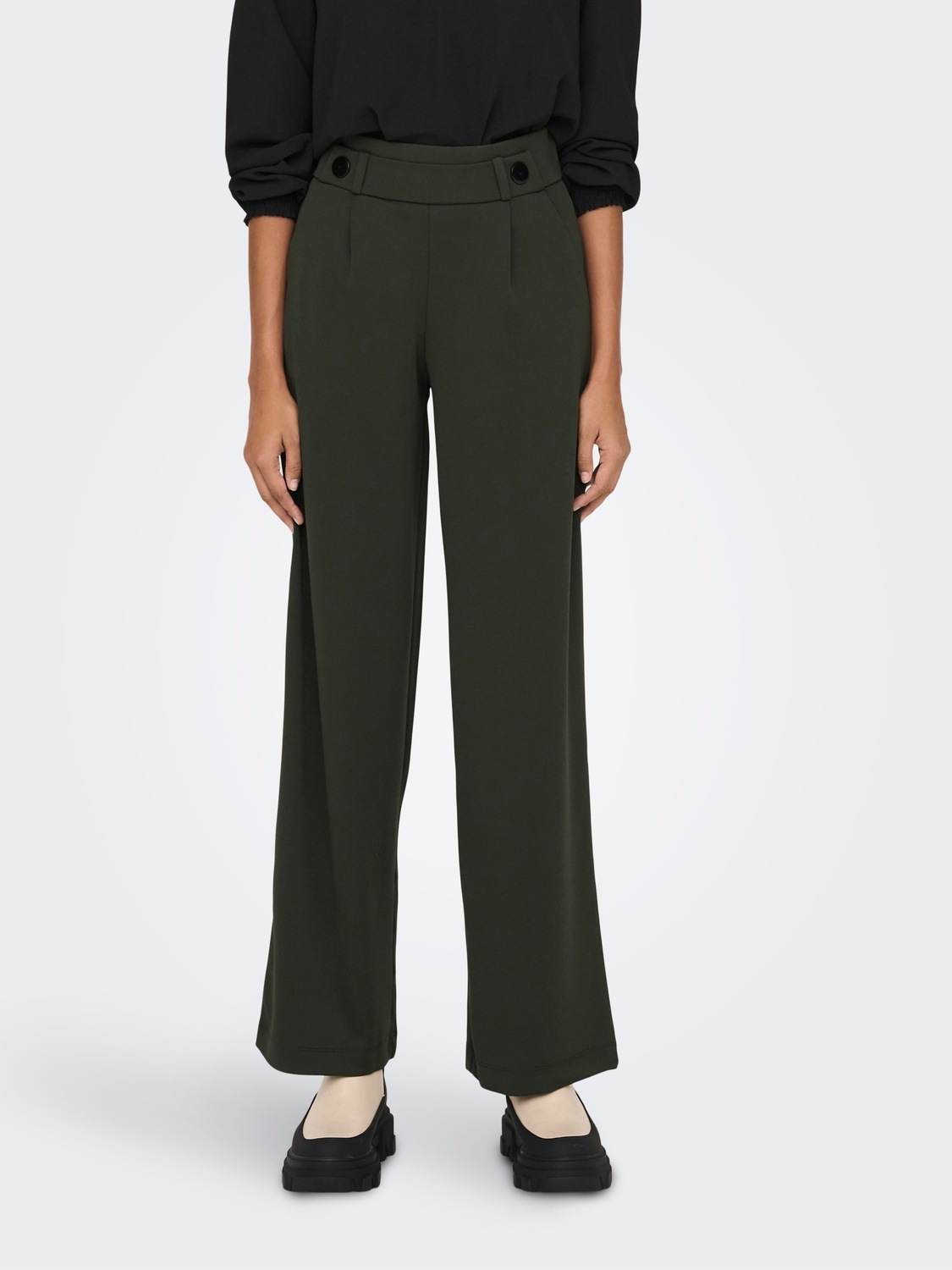 JDY Jerseyhose »JDYGEGGO NEW LONG PANT JRS NOOS« mit dekorativem Riegel vorne am Bund