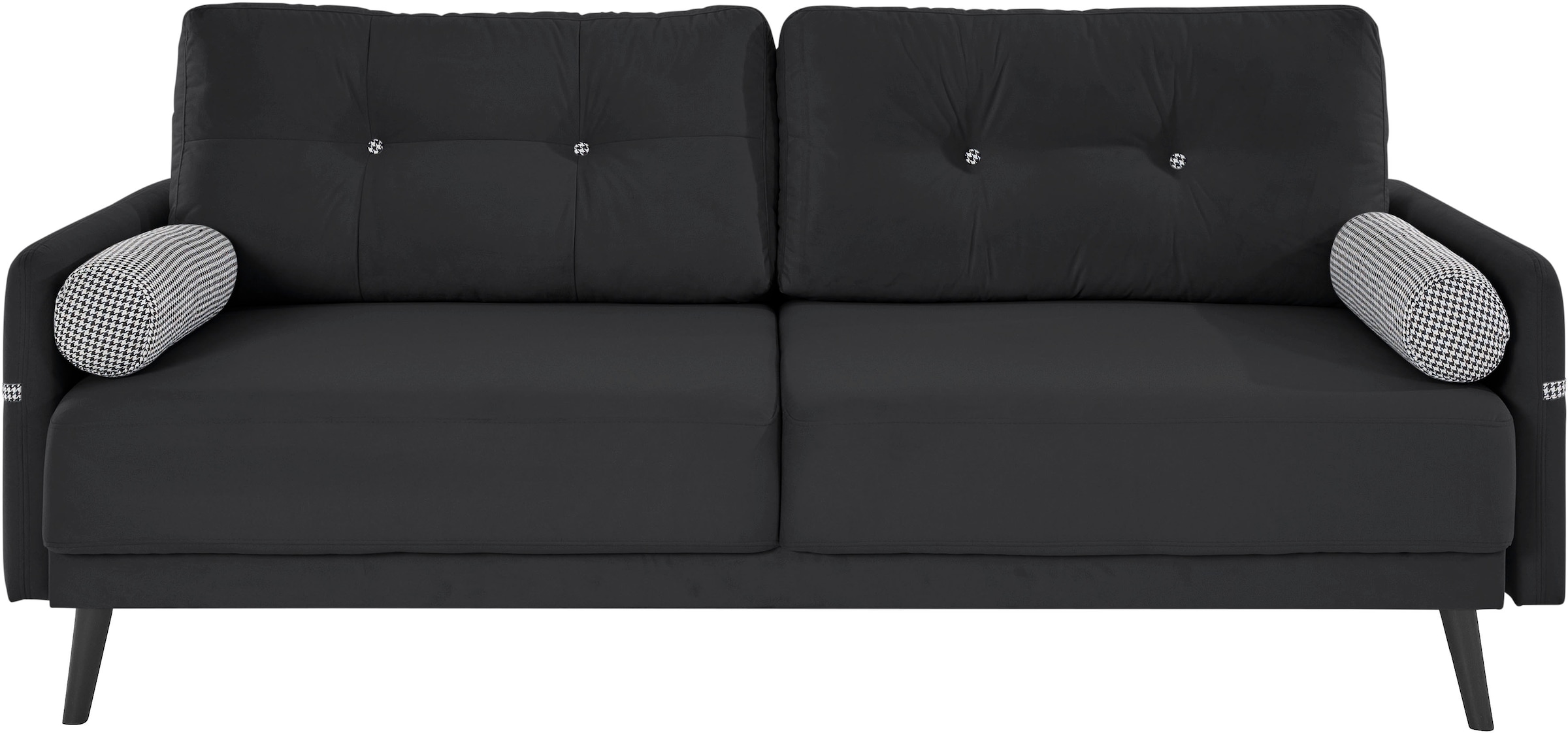 INOSIGN Schlafsofa »Emily«, incl. Bettfunktion und Bettkasten, Seitentache im Armteil, Federkern