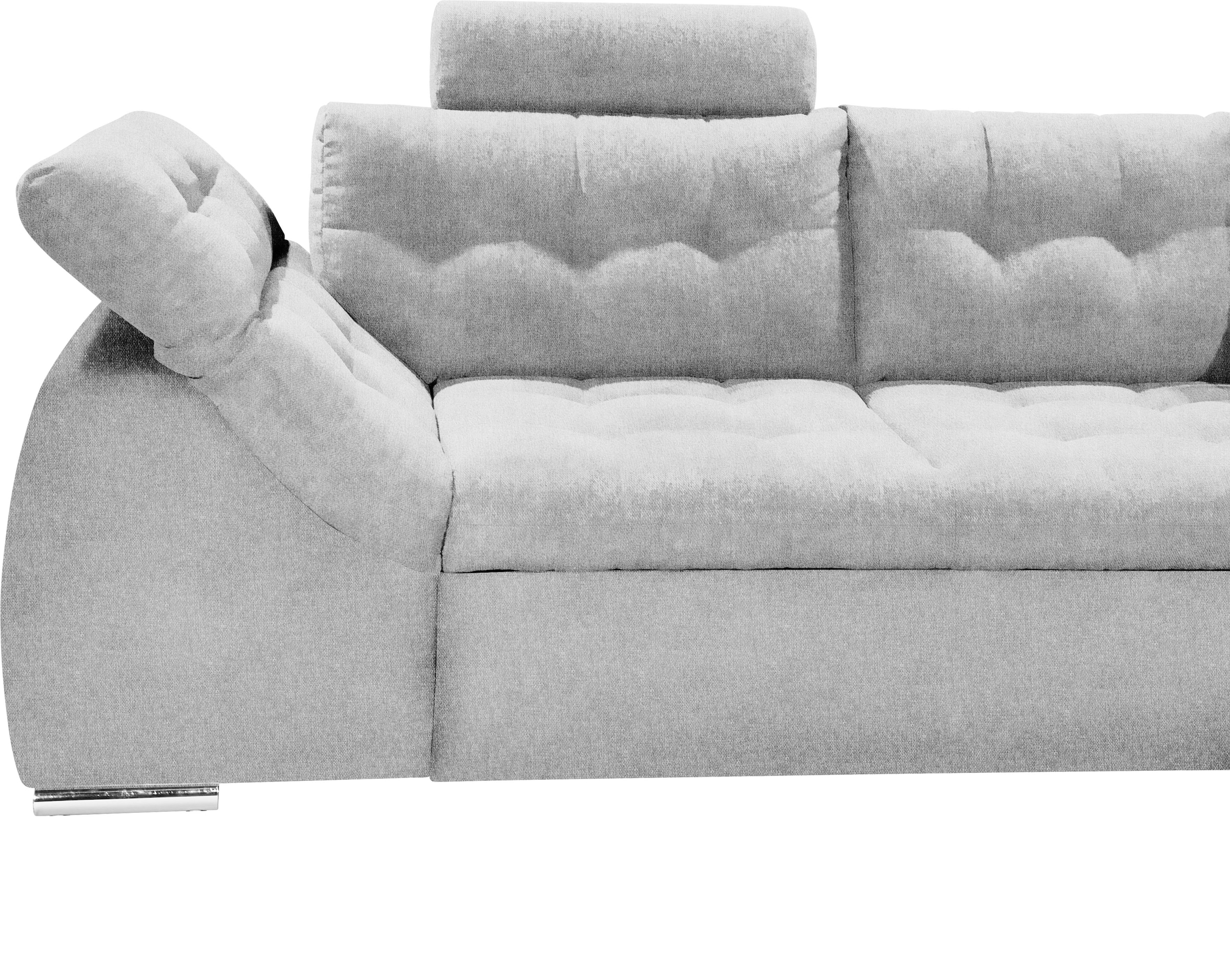 ED EXCITING DESIGN Ecksofa Oman, mit Bettfunktion, Bettkasten, Armteilverstellung und  Kopfstützen