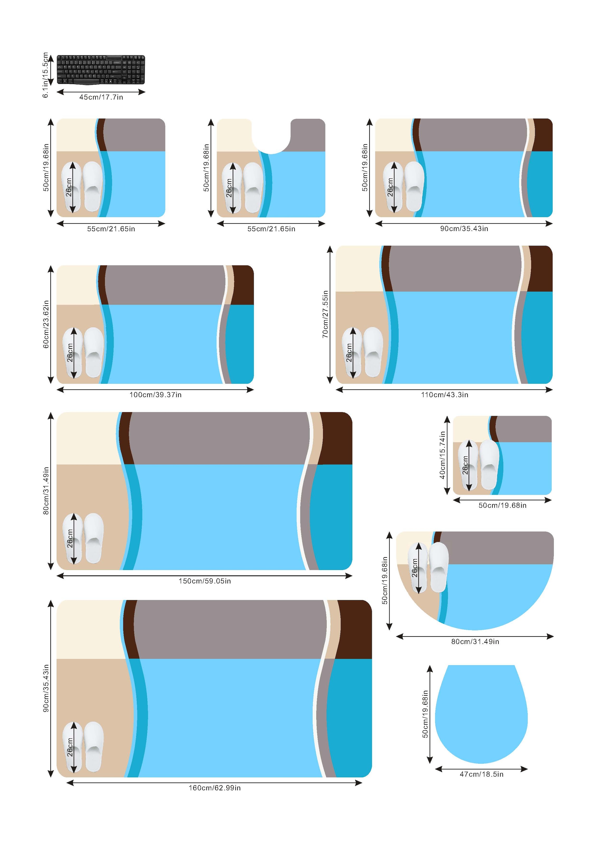 my home Badematte »Belio«, Höhe 20 mm, rutschhemmend beschichtet, fussbodenheizungsgeeignet-schnell trocknend-strapazierfähig, Badematte, Badteppich, Badematten auch als 2 tlg. Set erhältlich, bunt