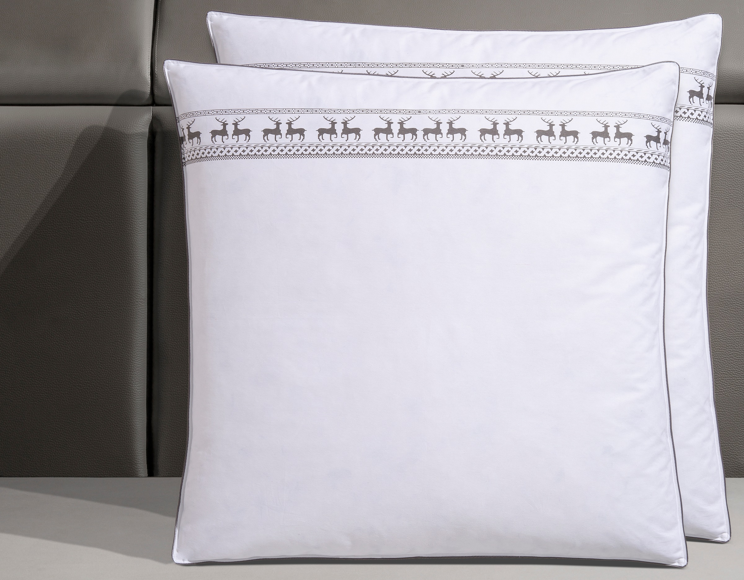 OTTO home Federkopfkissen "Sorsele Kopfkissen 40x80cm oder 80x80 cm, 2-tlg" Füllung: 90Federn10Daunen Bezug: Baumwolle 2 Stk. tlg. Kissen im Spar-Set, Made in Germany