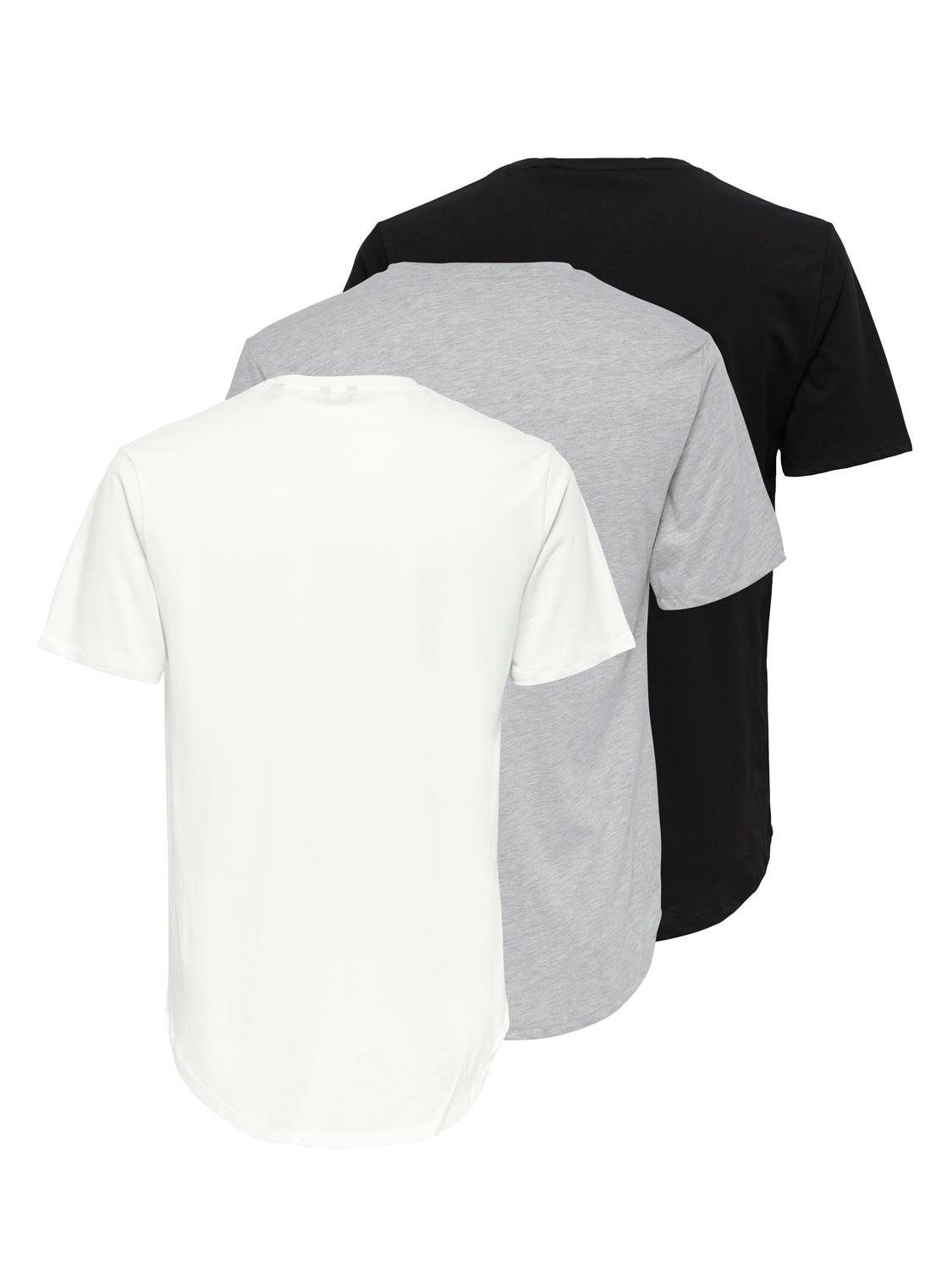 ONLY & SONS T-Shirt »ONSMATT LONGY SS TEE 3-PACK«